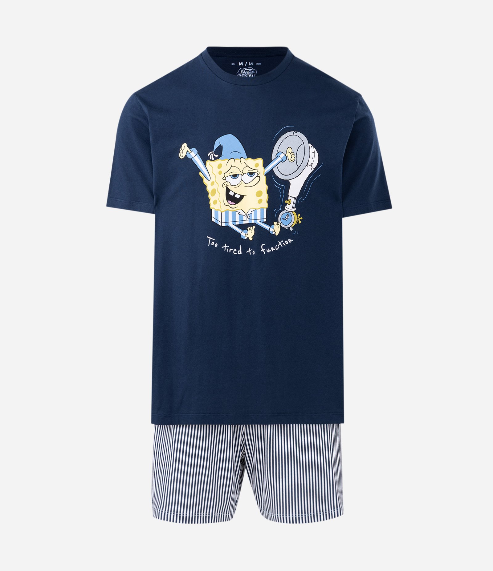 Pijama Curto em Algodão com Estampa Bob Esponja Azul 5