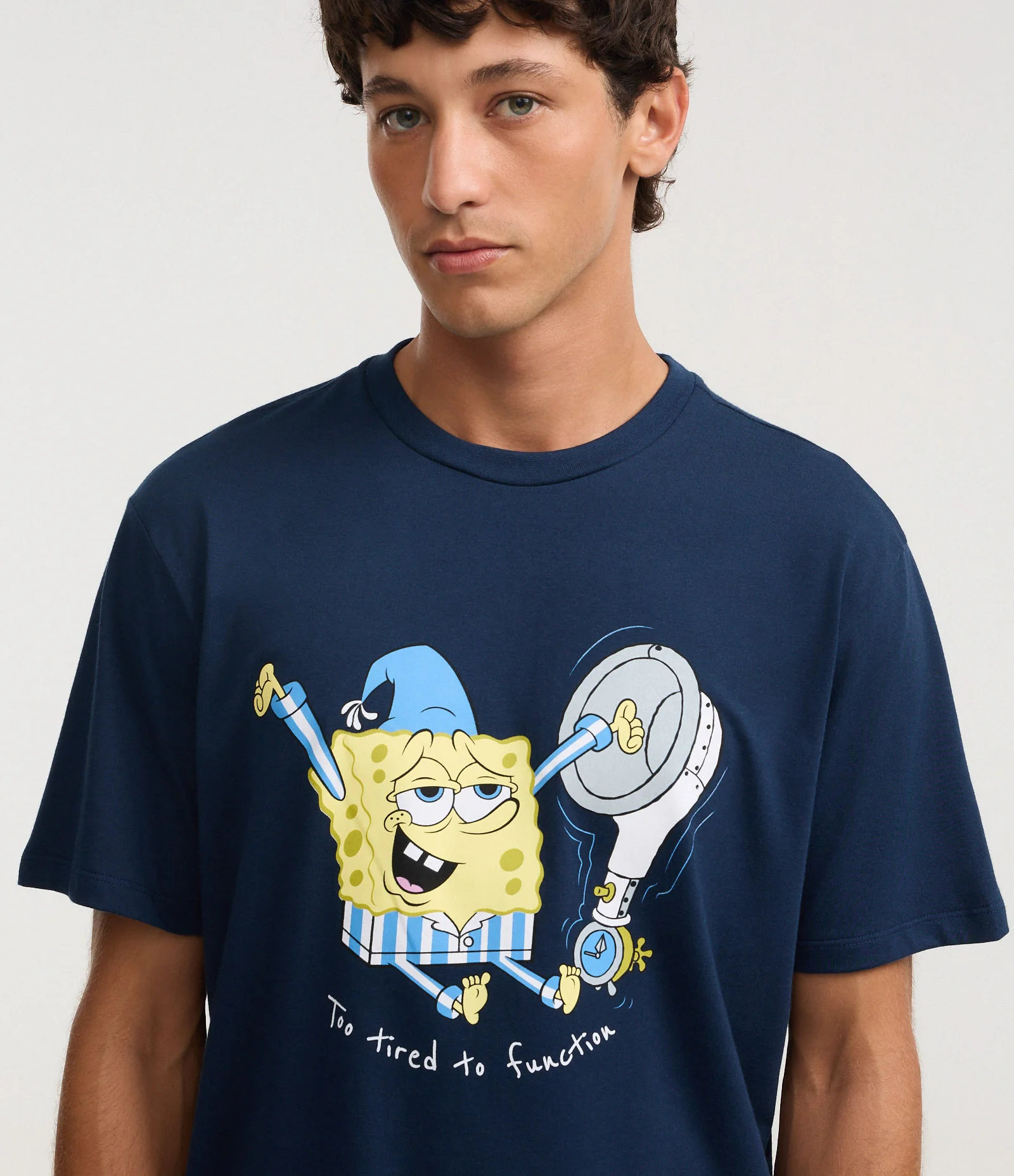 Pijama Curto em Algodão com Estampa Bob Esponja Azul 2