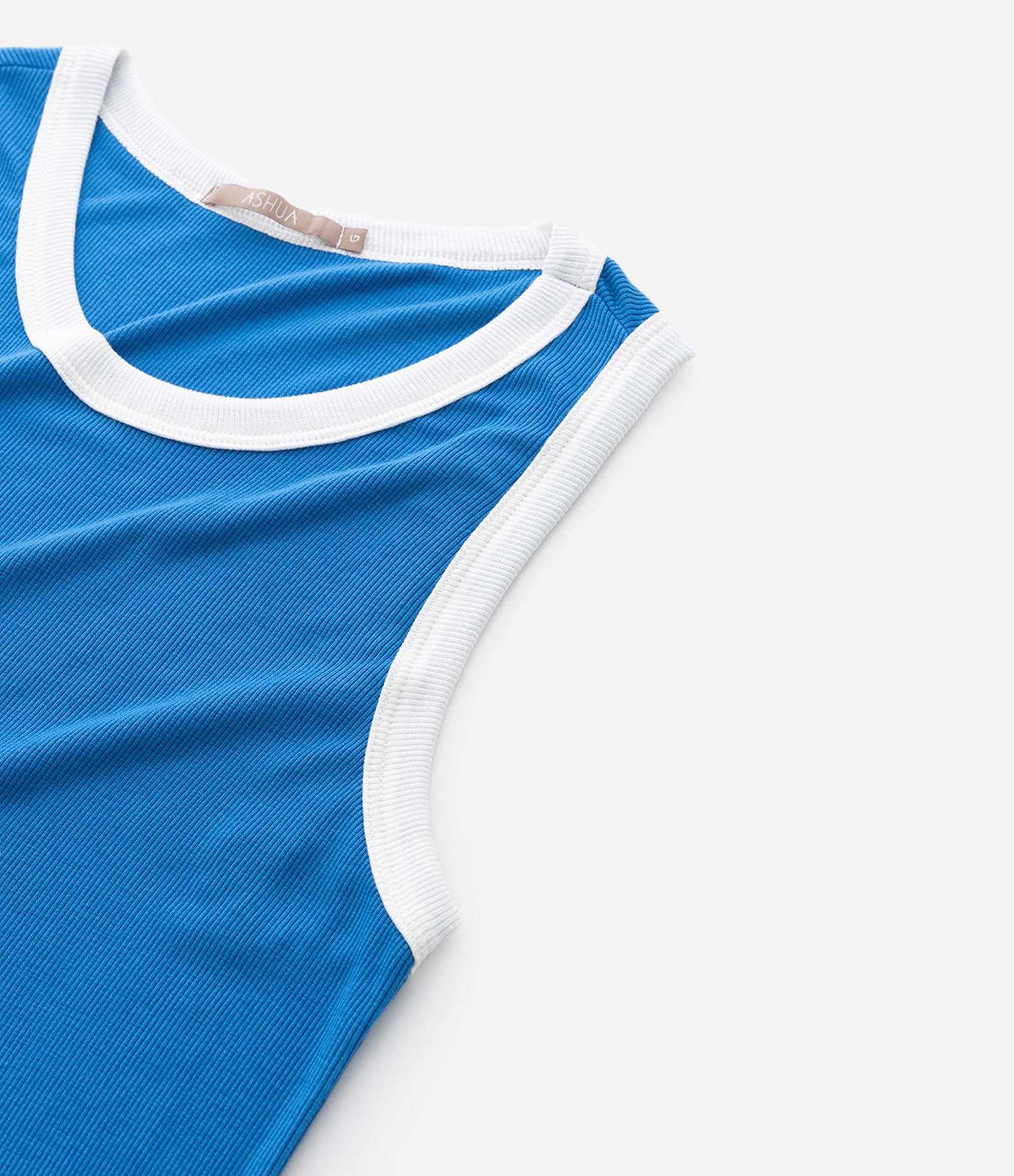 Blusa Alongada com Viés Contrastantes Curve e Plus Size Azul 4