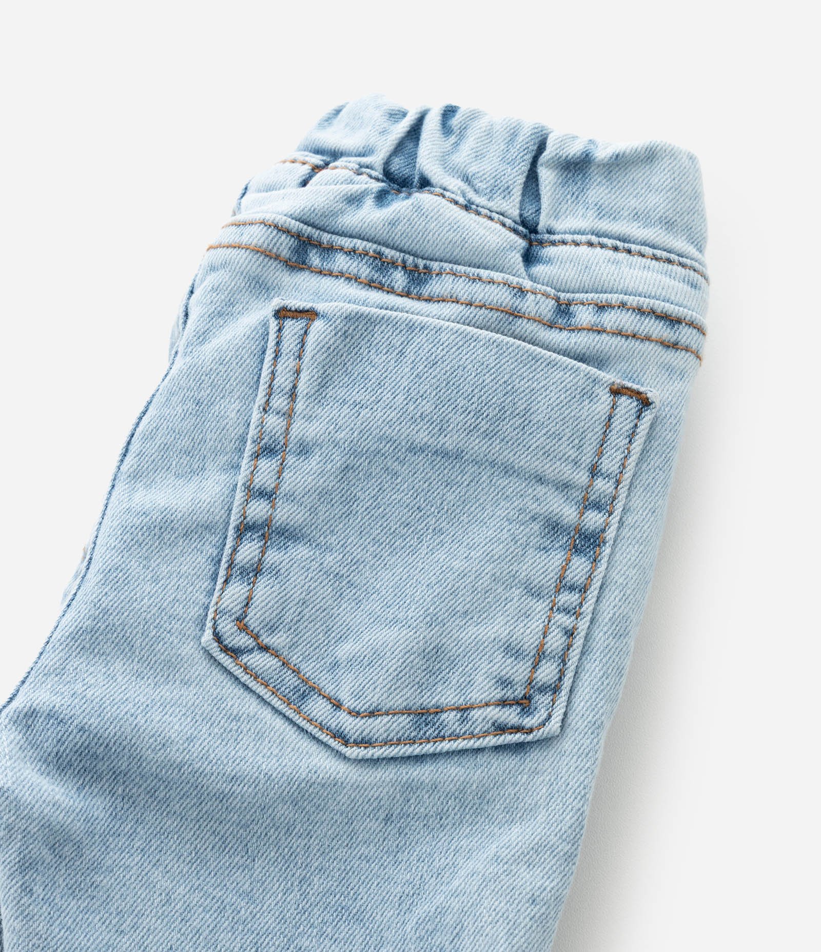 Calça Infantil em Jeans Flare com Lacinho na Barra – Tam 3 a 18 Meses Azul Claro 4