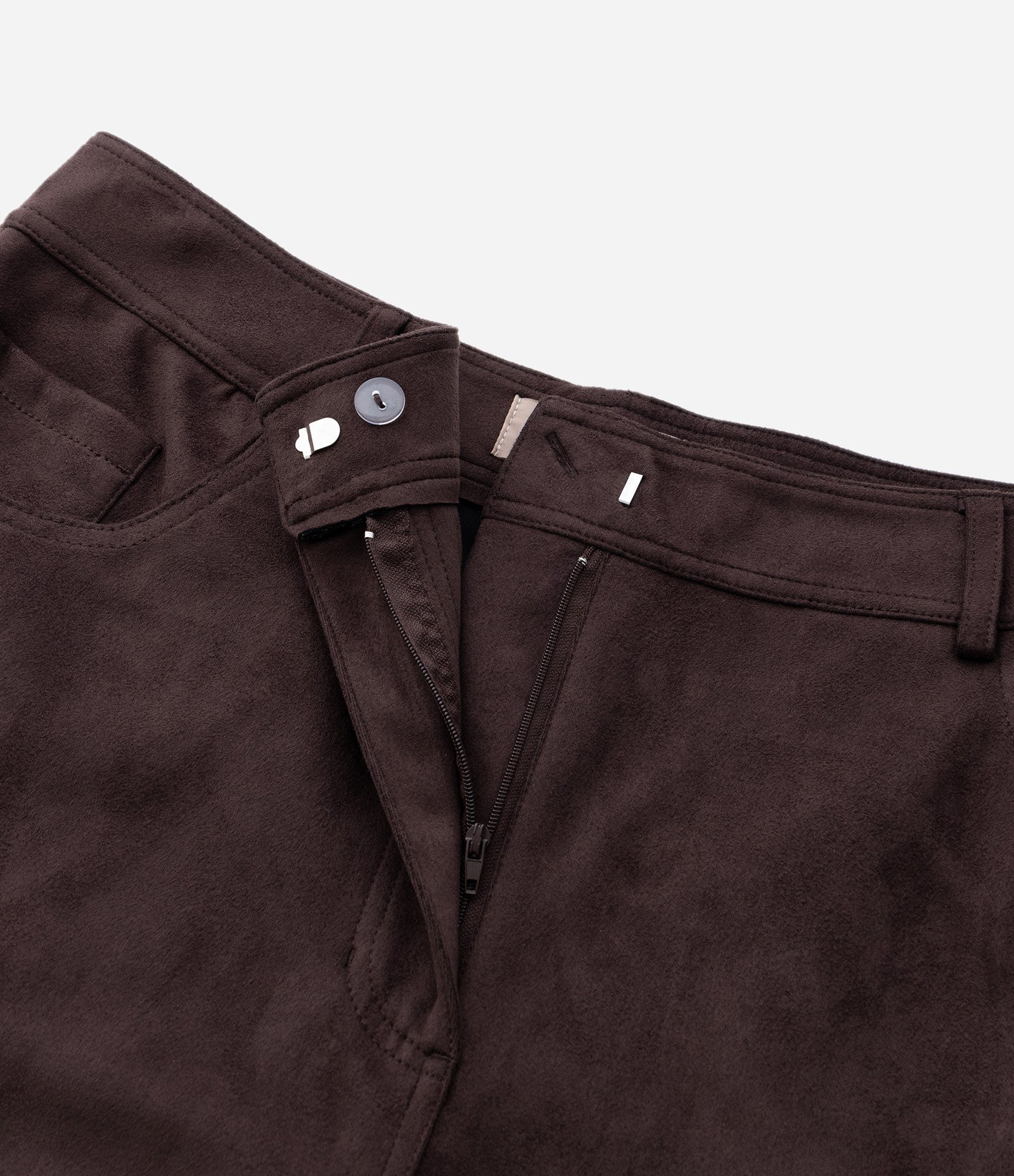 Calça Reta em Suede com 5 Bolsos Curve & Plus Size Marrom 5