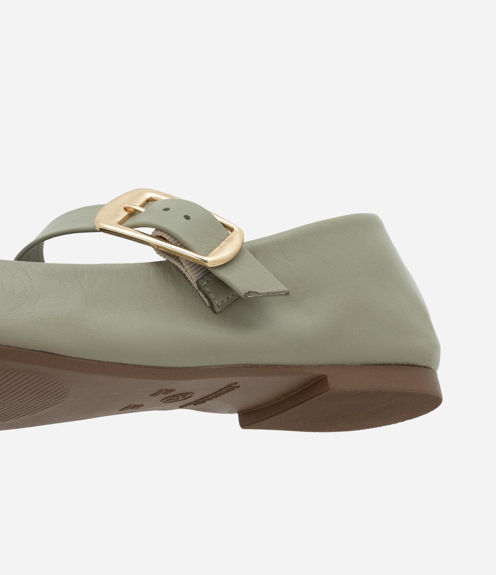 Sapatilha Couro com Fivela Quadrada Verde 5