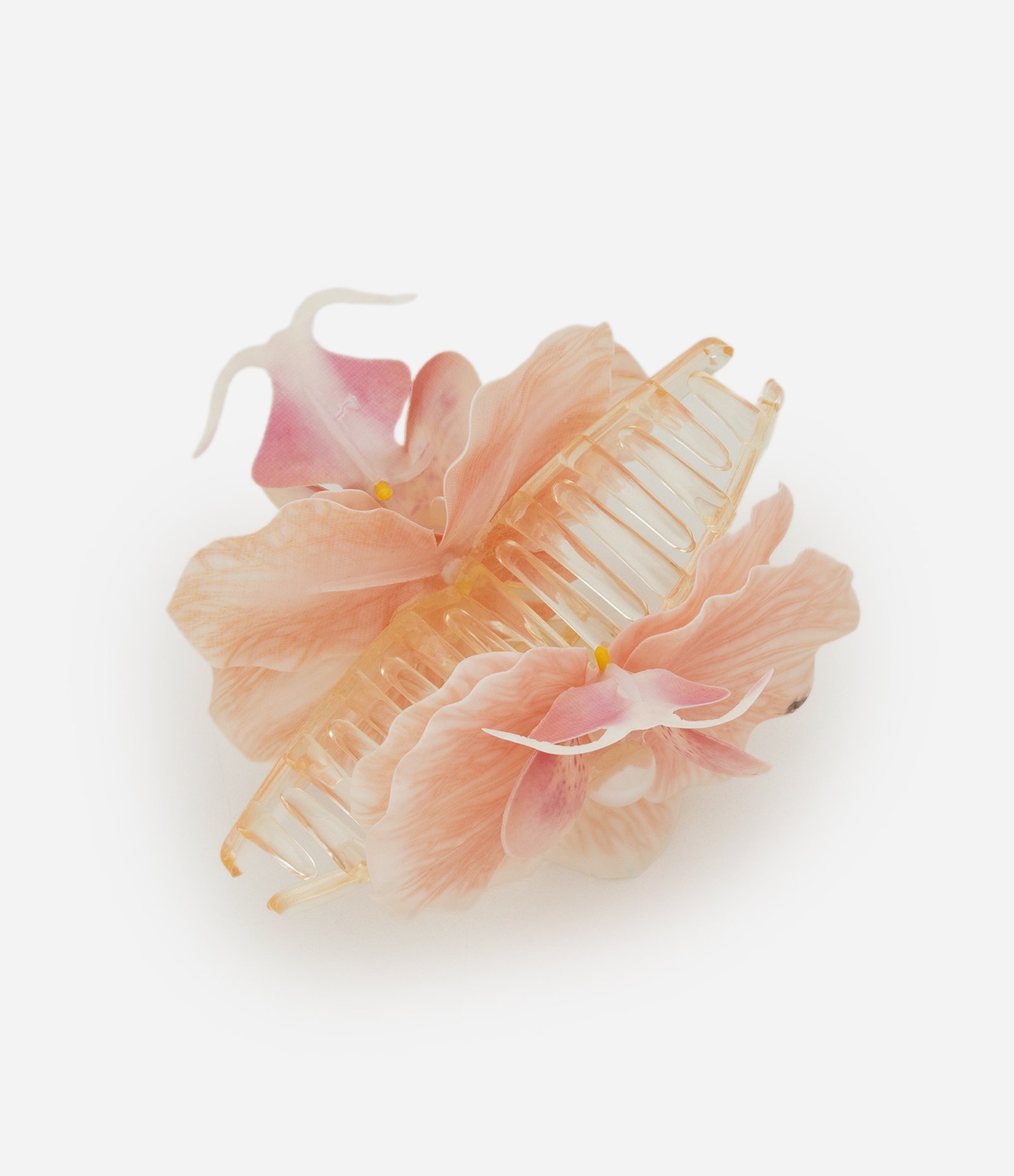 Piranha de Cabelo em Plástico com Formato de Flor Orquídea Rosa 2