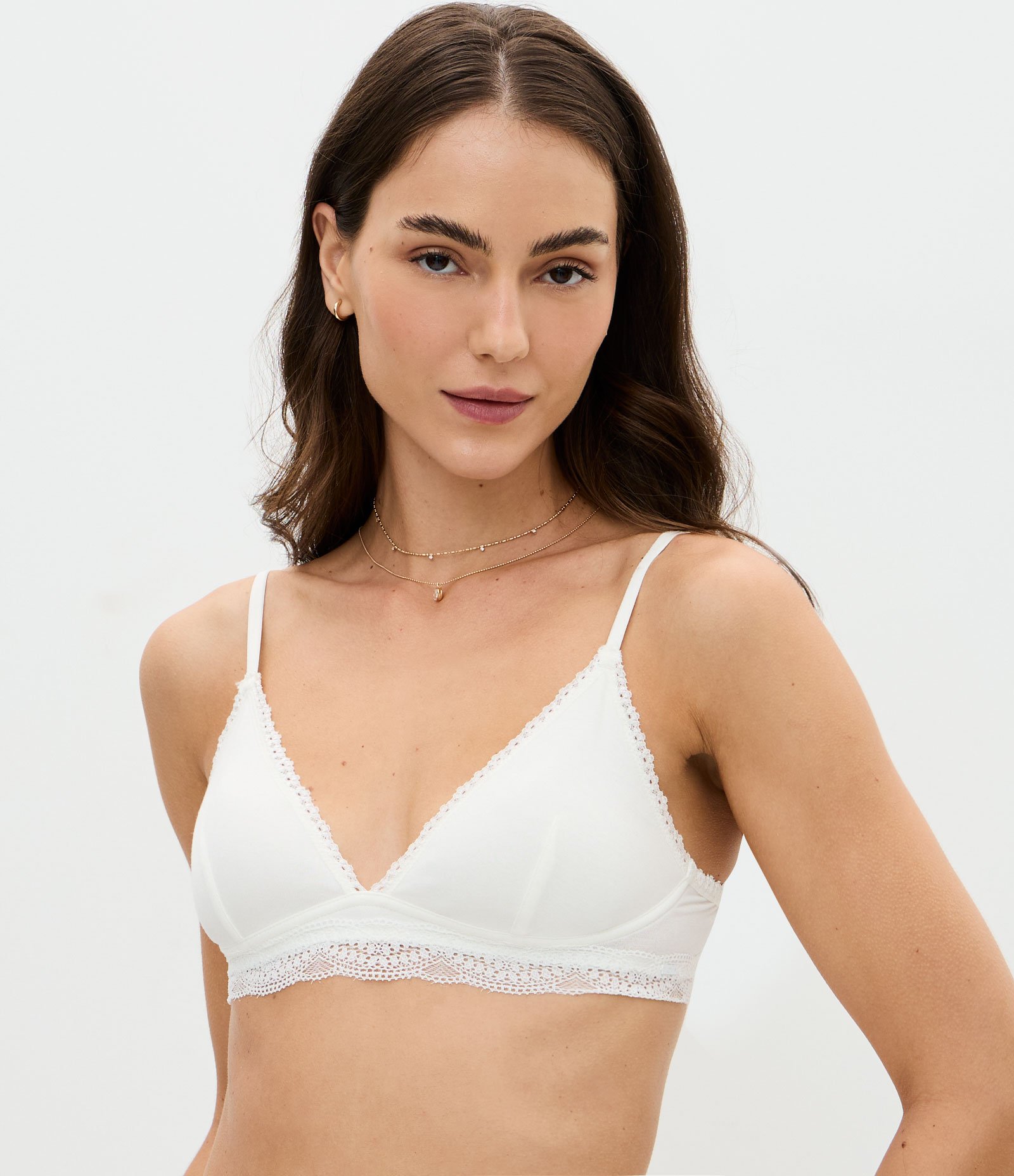 Sutiã Top em Modal com Renda Branco 1