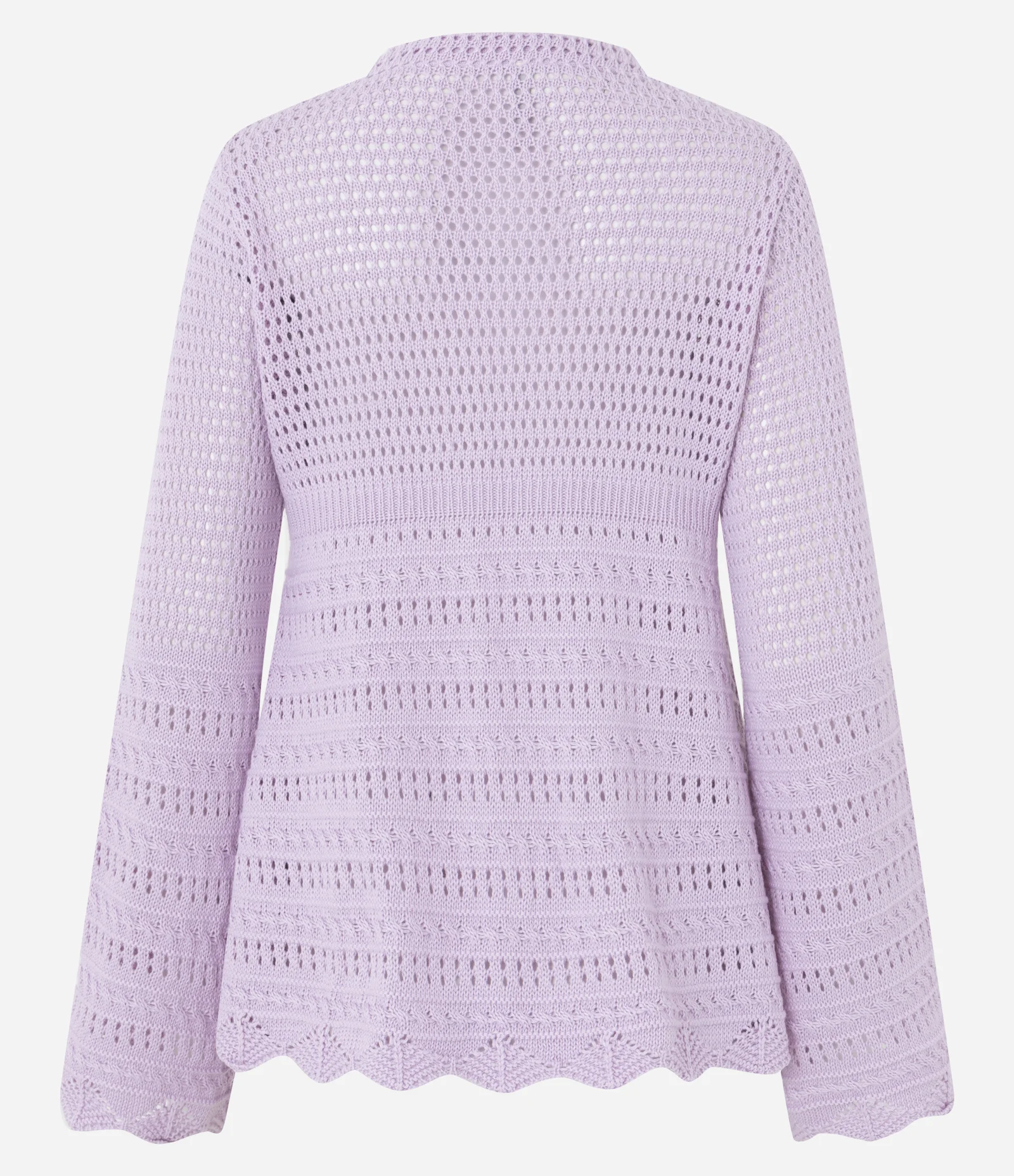 Kimono em Tricô com Mix de Pontos e Amarração Roxo 4