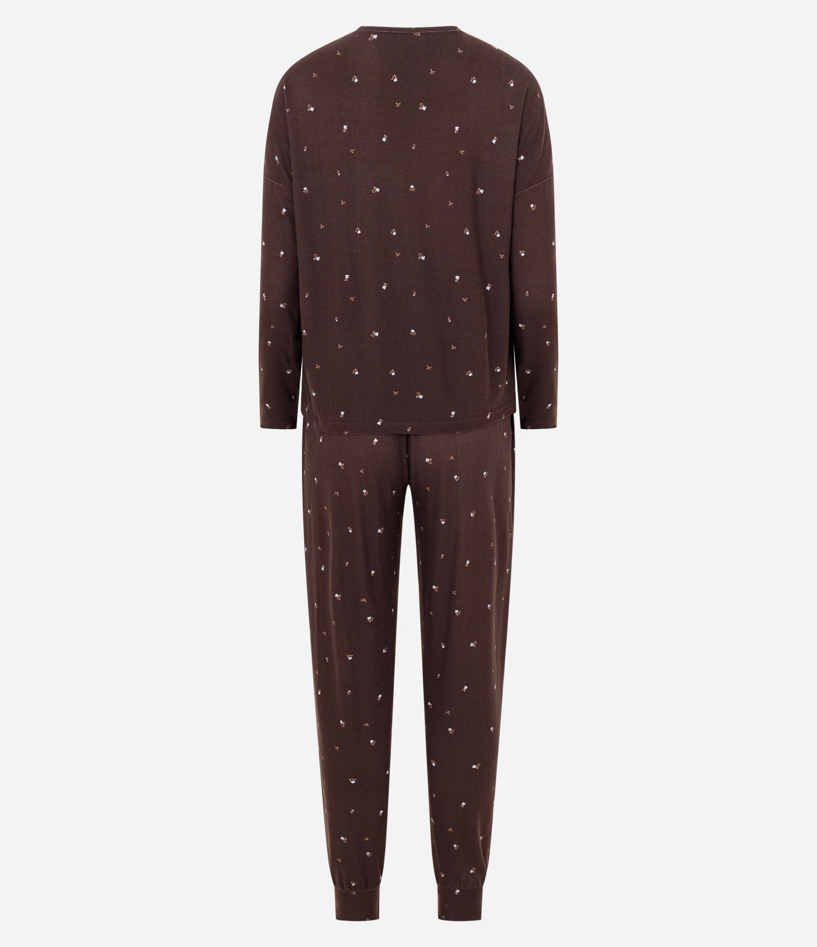 Pijama Longo Jovem Feminino Peach Touch Jogger Marrom 5