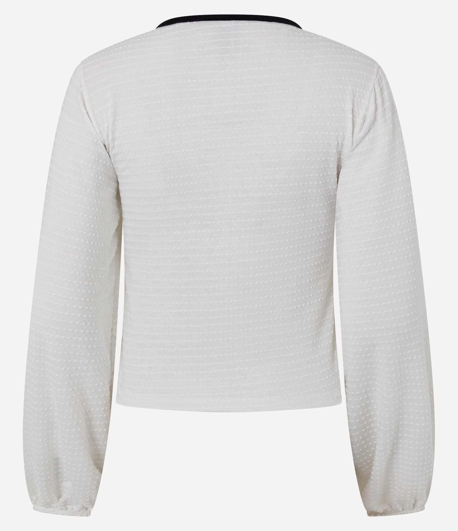 Blusa Cropped Texturizada com Amarrações Frontais Branco 7