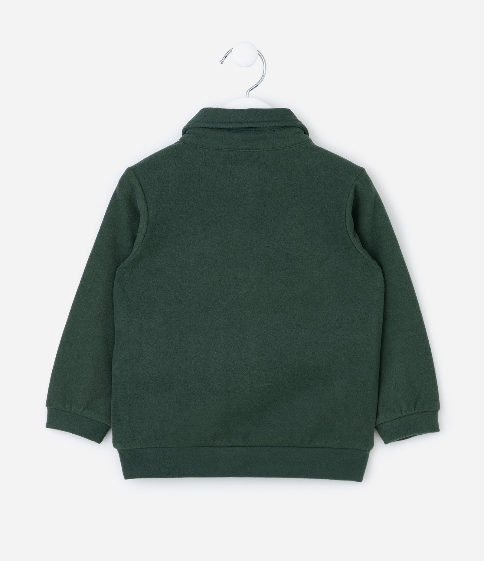 Conjunto Infantil com Casaco Gola Polo e Calça com Recortes – Tam 1 a 5/6 Anos Verde Militar 4