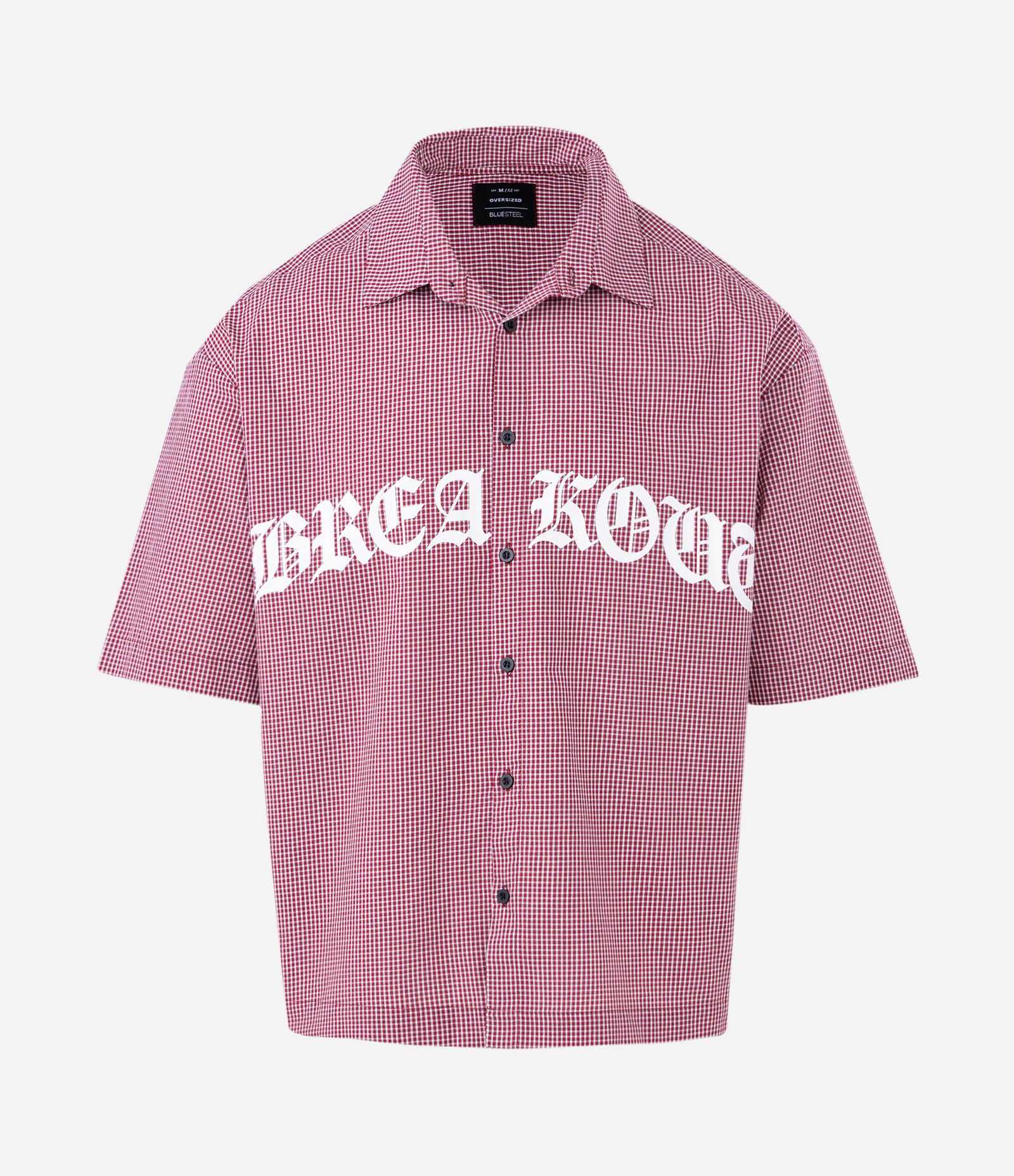 Camisa Oversized Xadrez em Algodão com Estampa Lettering Breakout Vermelho 3