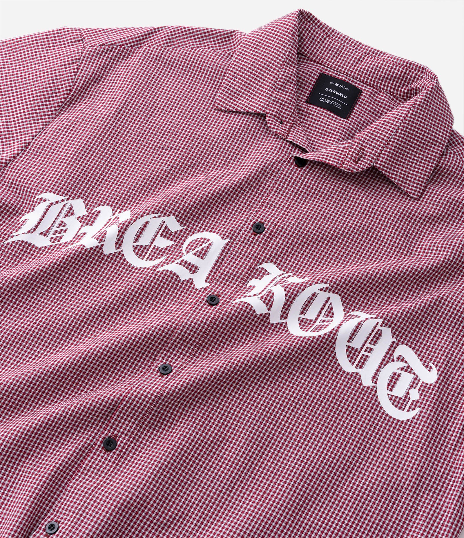 Camisa Oversized Xadrez em Algodão com Estampa Lettering Breakout Vermelho 6