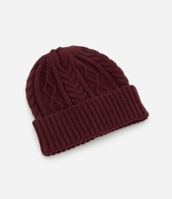 Touca em Tricô com Textura Trançada