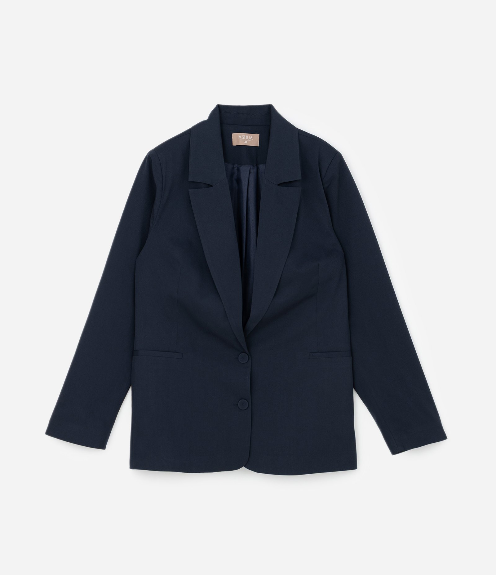 Blazer Alfaiatado com Abotoamento Duplo Curve & Plus Size Azul 1