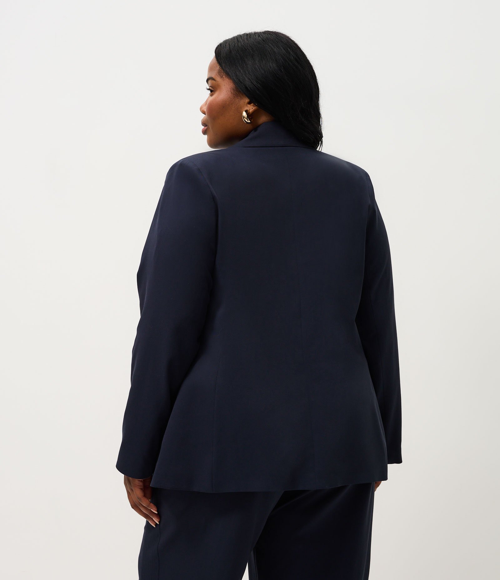 Blazer Alfaiatado com Abotoamento Duplo Curve & Plus Size Azul 4