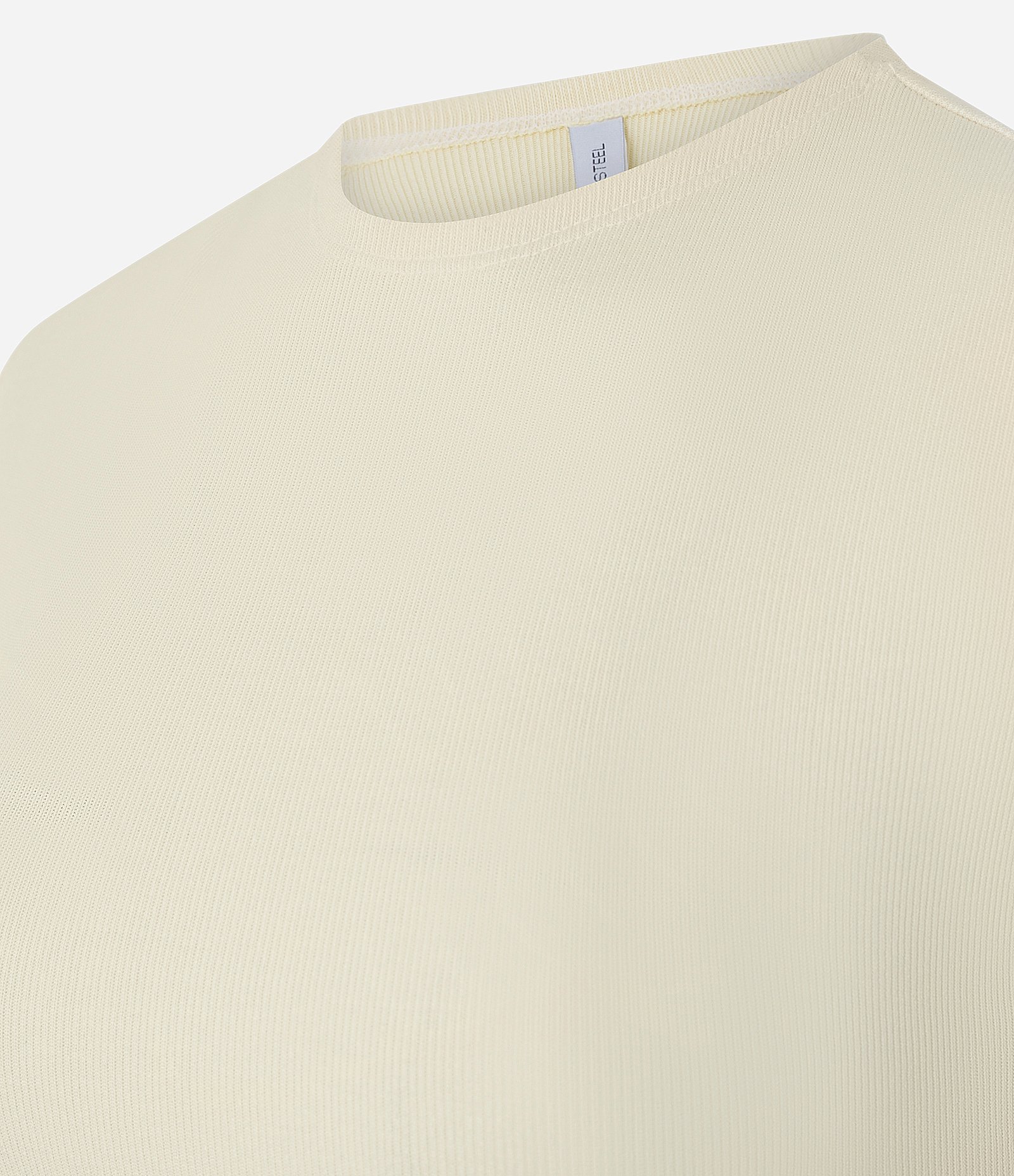 Blusa sem Manga em Ribana com Textura Caneladinha Amarelo Claro 2