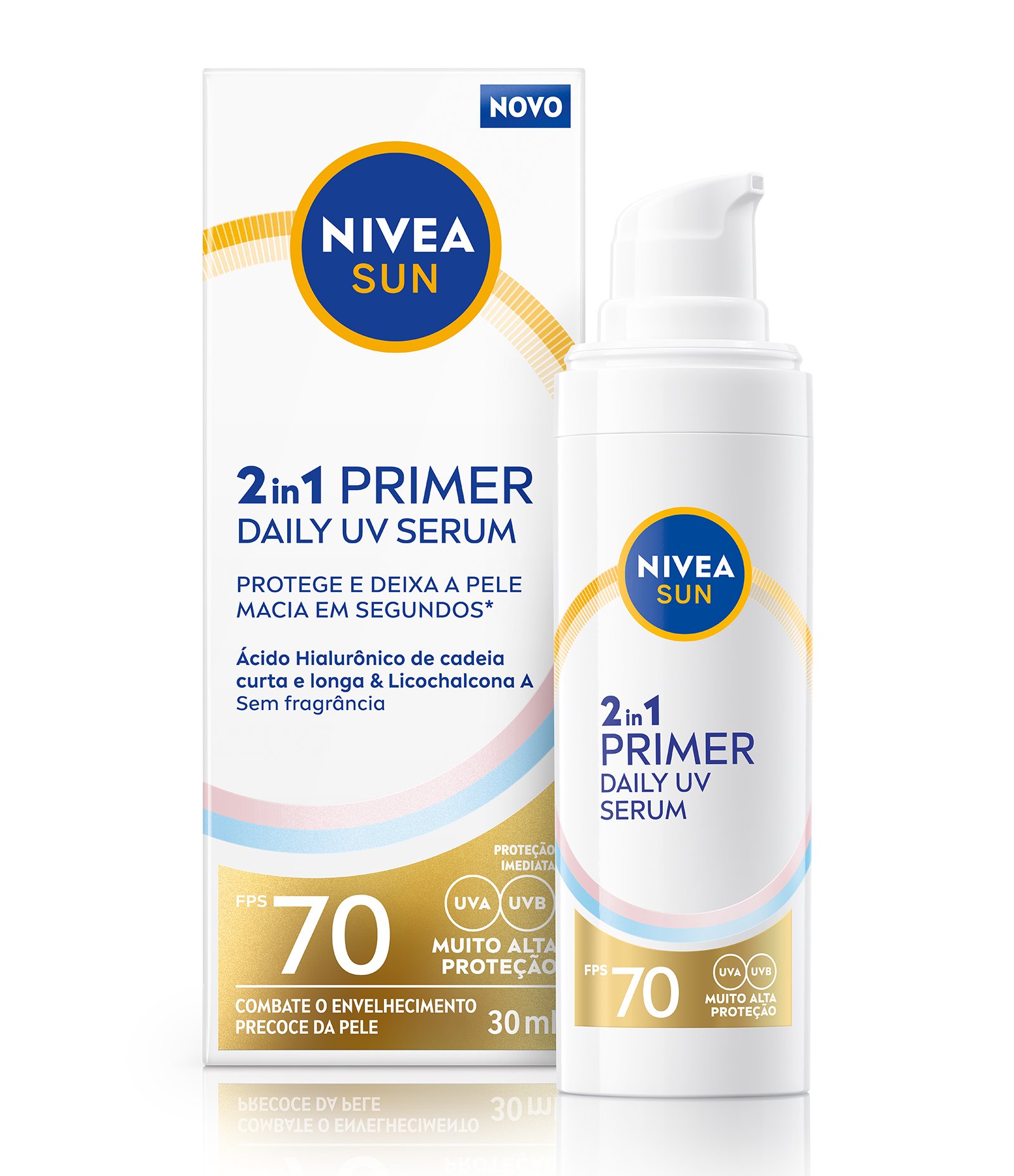 Serum Primer Daily UV  2 em 1 FPS70 Nivea Sun 30ml 2