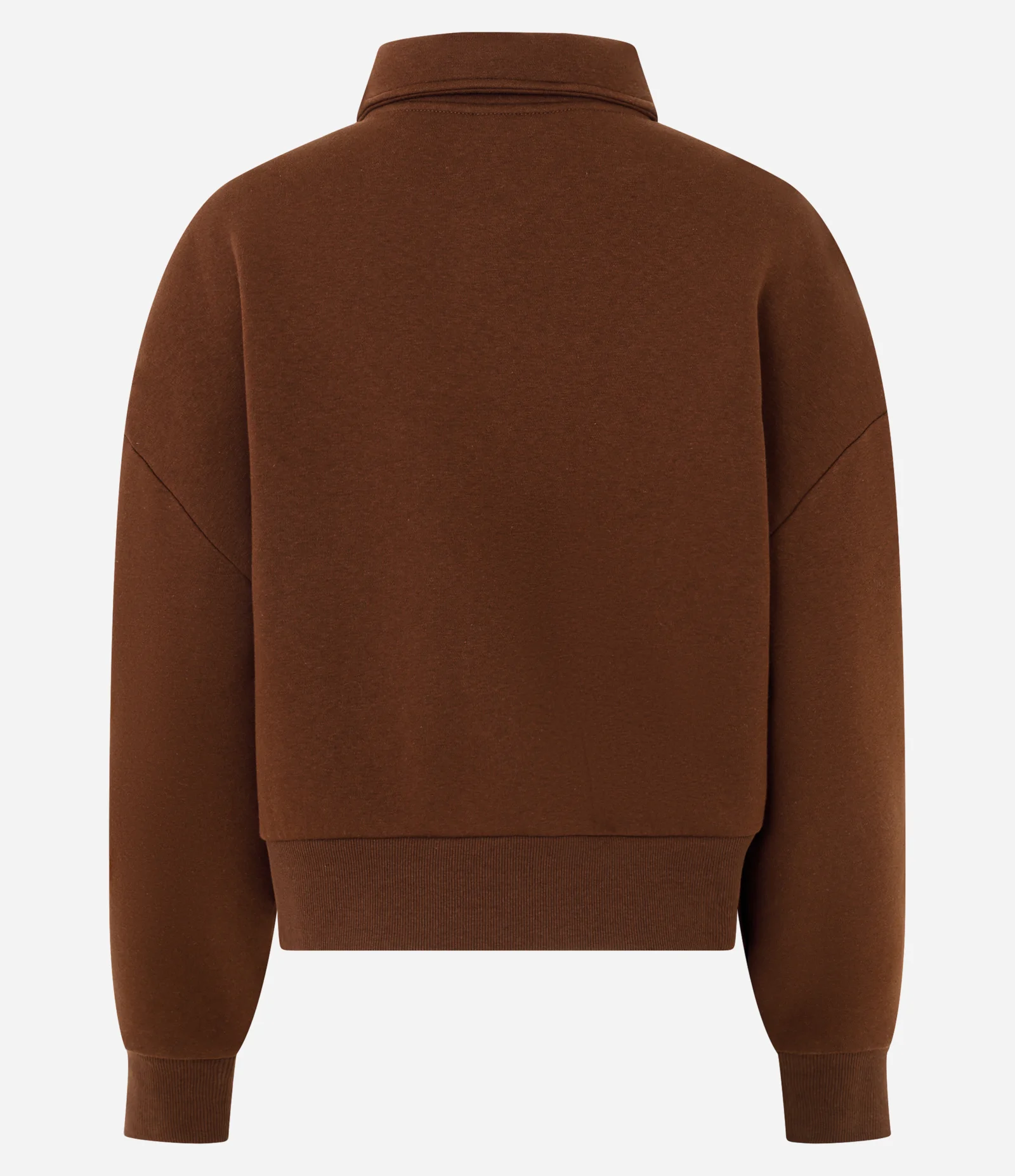 Moletom com Forro Fleece e Zíper na Gola Alta Marrom 2