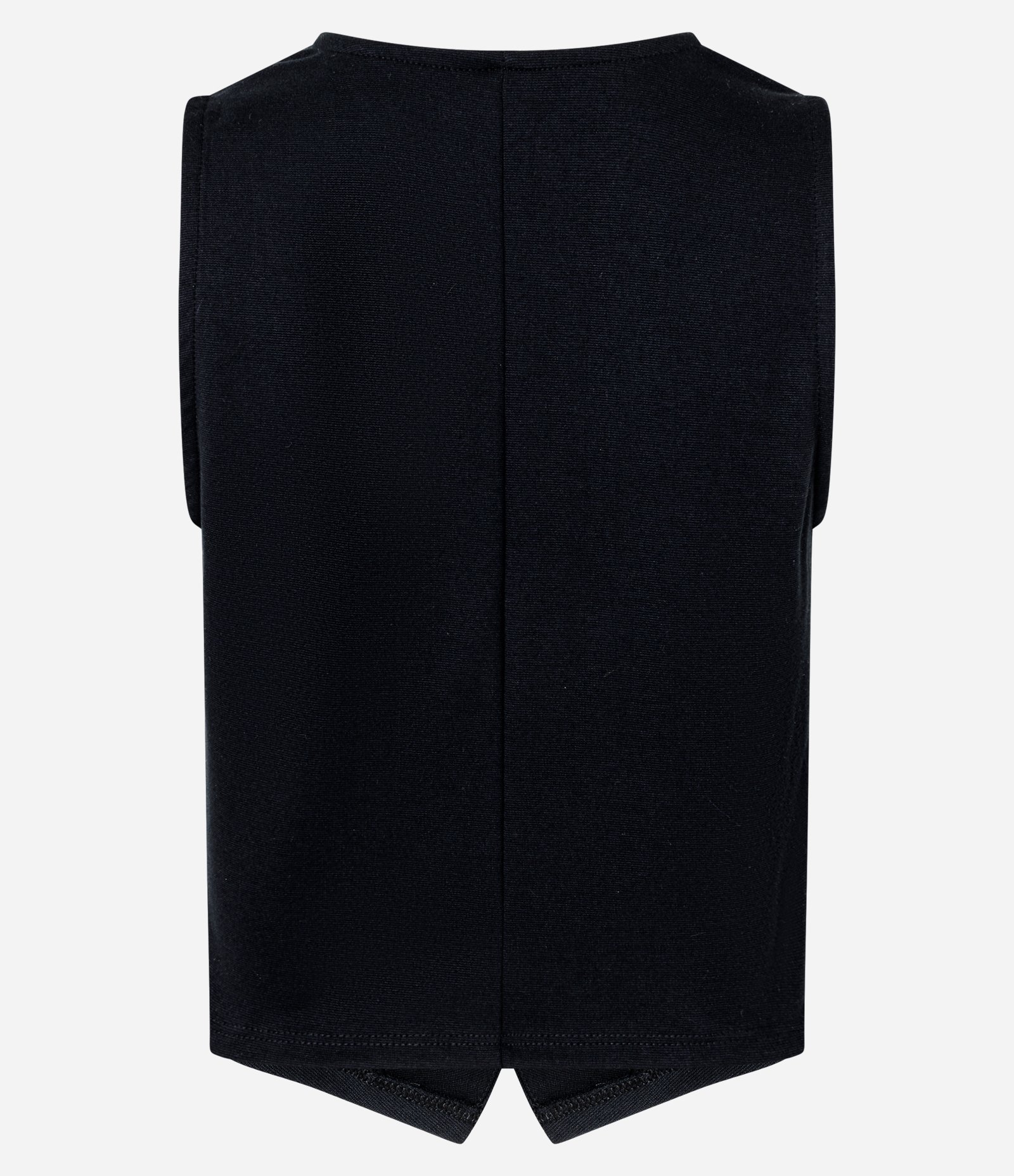 Colete Sem Mangas em Ponto Roma com Botões Preto 5