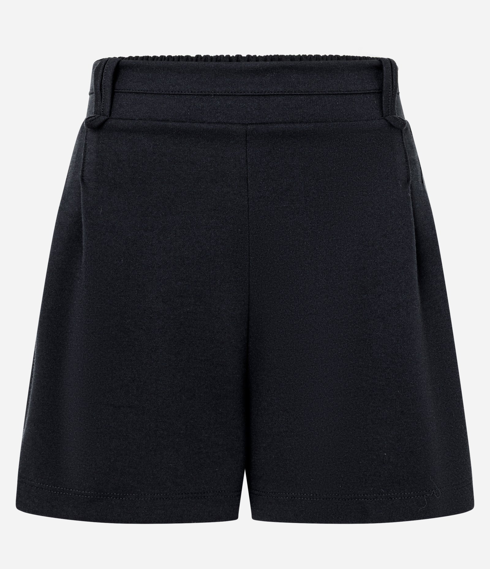 Short Curto em Ponto Roma com Pregas e Passantes Preto 5