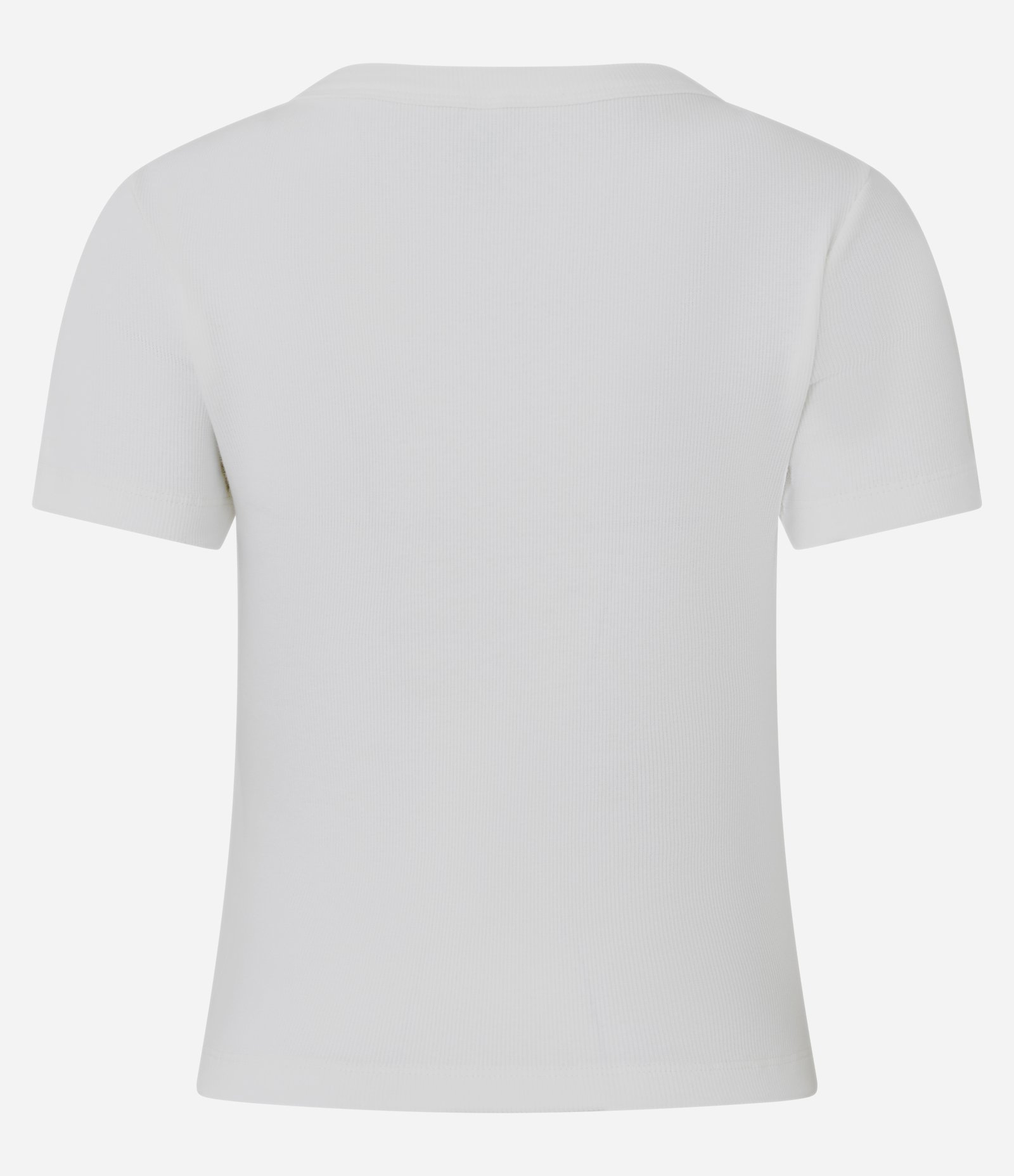Blusa Baby Tee em Ribana com Lettering Frontal Branco 6