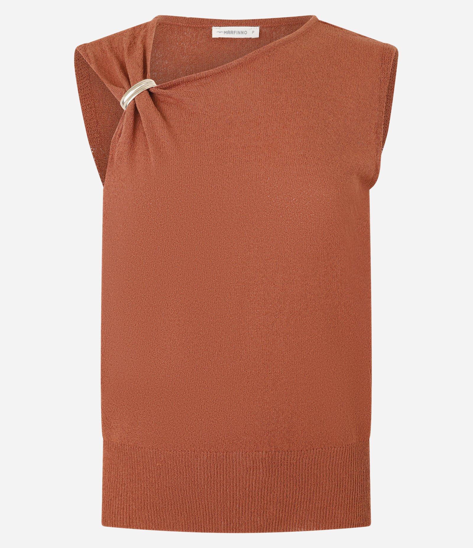 Blusa em Tricô com Detalhe na Gola Terracota 5