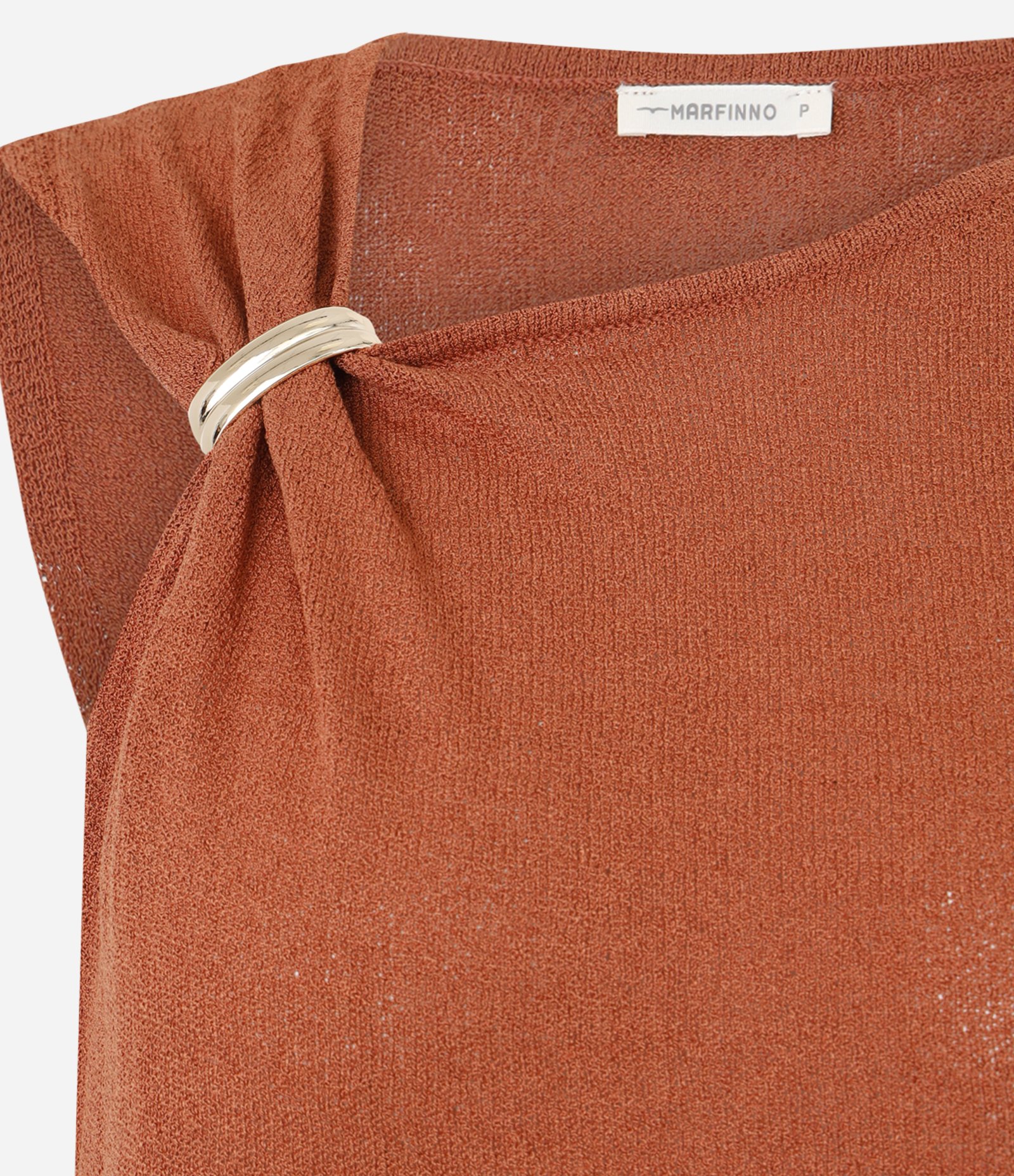 Blusa em Tricô com Detalhe na Gola Terracota 6