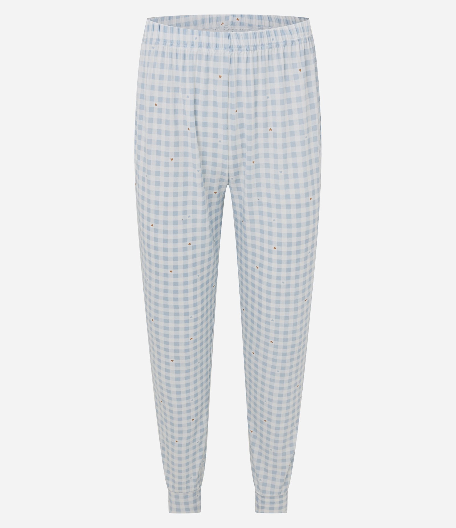 Pijama Longo Jovem Feminino Toque Suave Vichy Jogger Azul 3