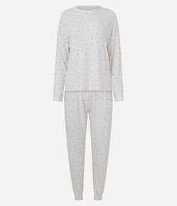 Pijama Longo Jovem Feminino Toque Suave Corações Jogger