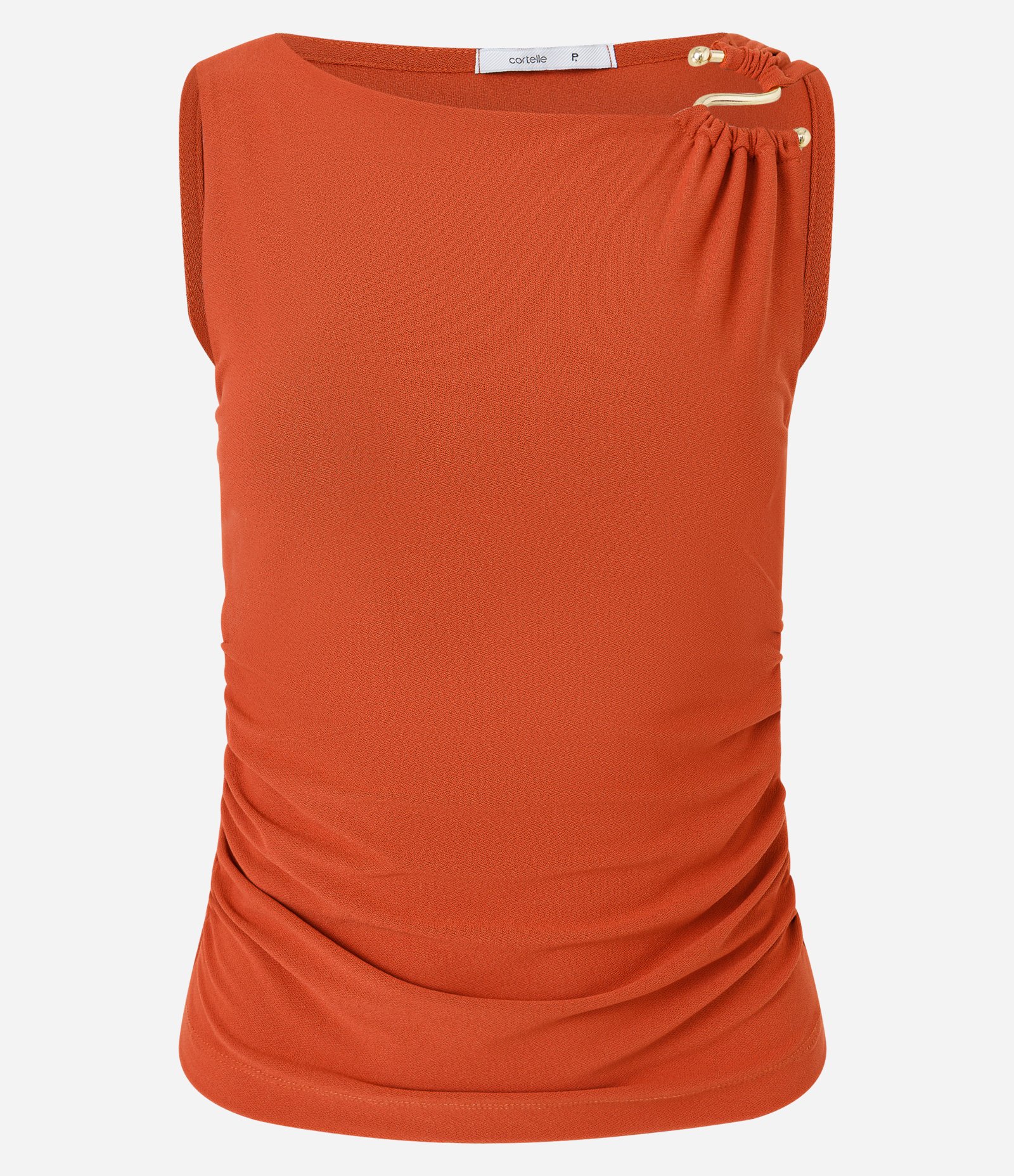 Blusa em Crepe com Decote Redondo e Aviamento na Alça Hot Sauce 7