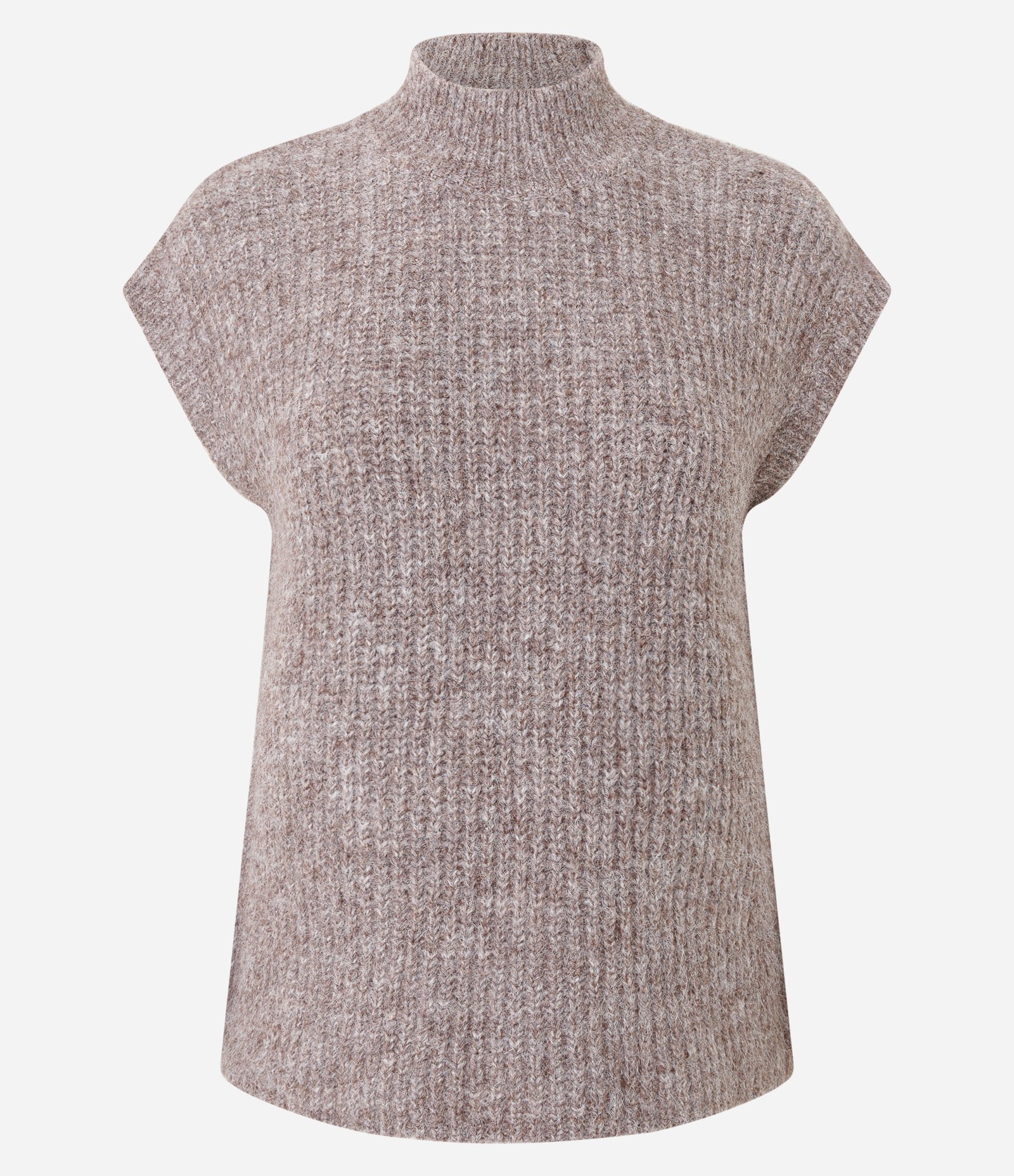 Colete Alongado em Tricô com Mini Golinha Rosa 1