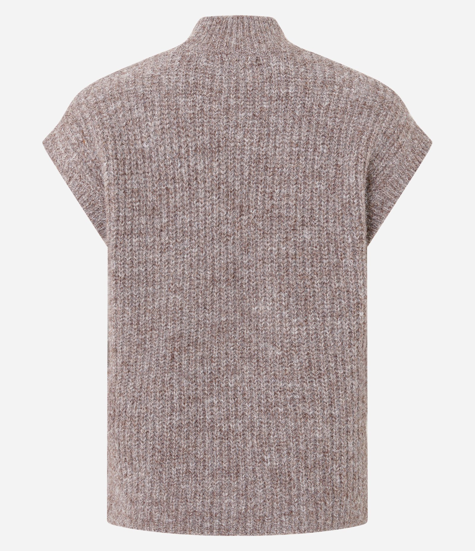 Colete Alongado em Tricô com Mini Golinha Rosa 3