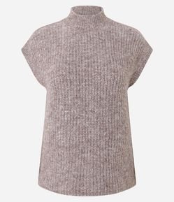 Colete Alongado em Tricô com Mini Golinha