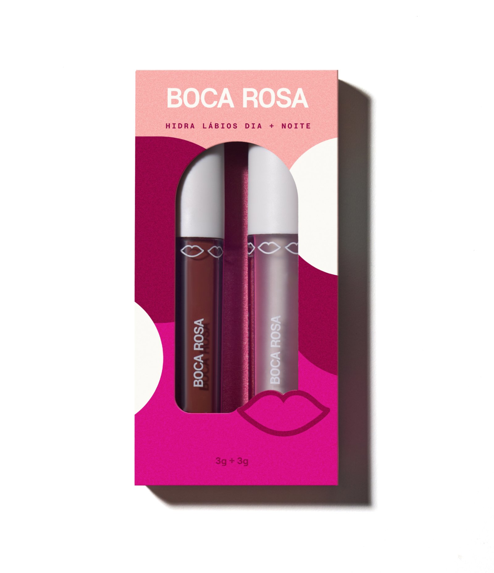 Combo Gloss Labial Dia Noite Boca Rosa Hidralabios Marrom 1