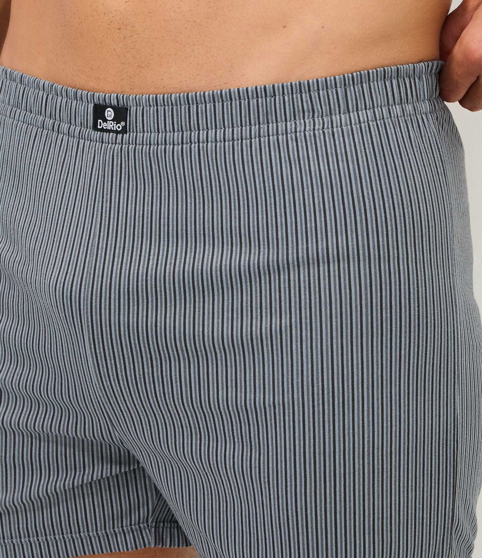 Cueca Samba Canção em Algodão com Estampa Listrada Del Rio Cinza 3