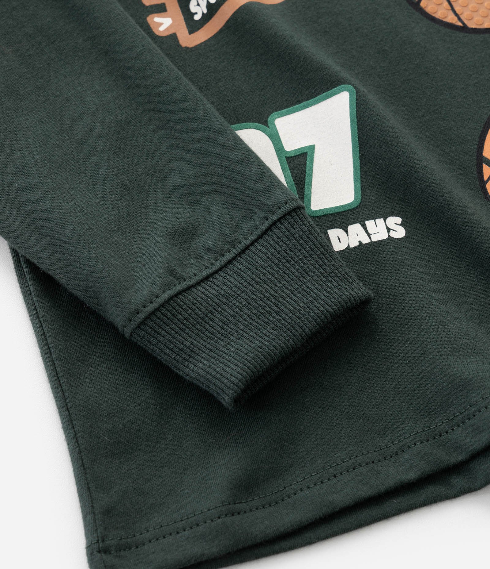 Camiseta Infantil College com Estampa e Detalhes em Chenille – Tam 1 a 5/6 Anos Verde Escuro 5