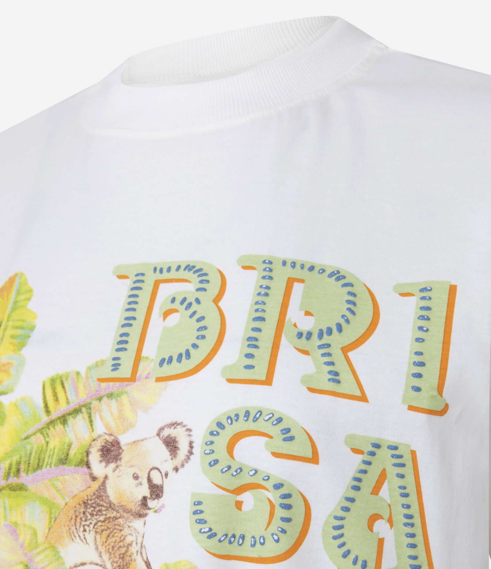 Camiseta em Algodão com Estampa Tropical Brisa Leve Branco 2