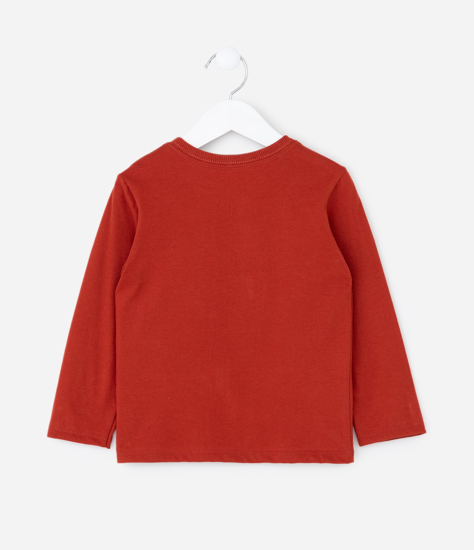 Camiseta Infantil Manga Longa com Bolsinho e Estampa Animal – Tam 1 a 5/6 Anos Vermelho 2
