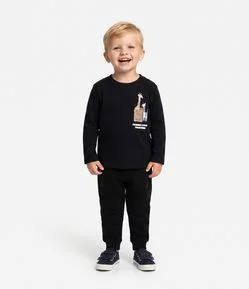 Camiseta Infantil com Bolsinho e Estampa Animal – Tam 1 a 6 Anos