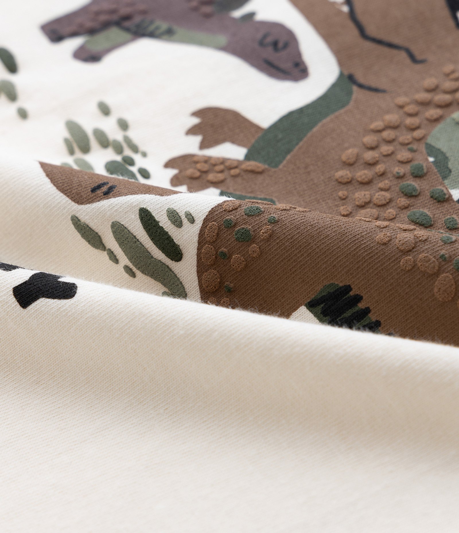 Camiseta Infantil Manga Longa com Estampa de Dinossauros – Tam 1 a 6 Anos Off White 3