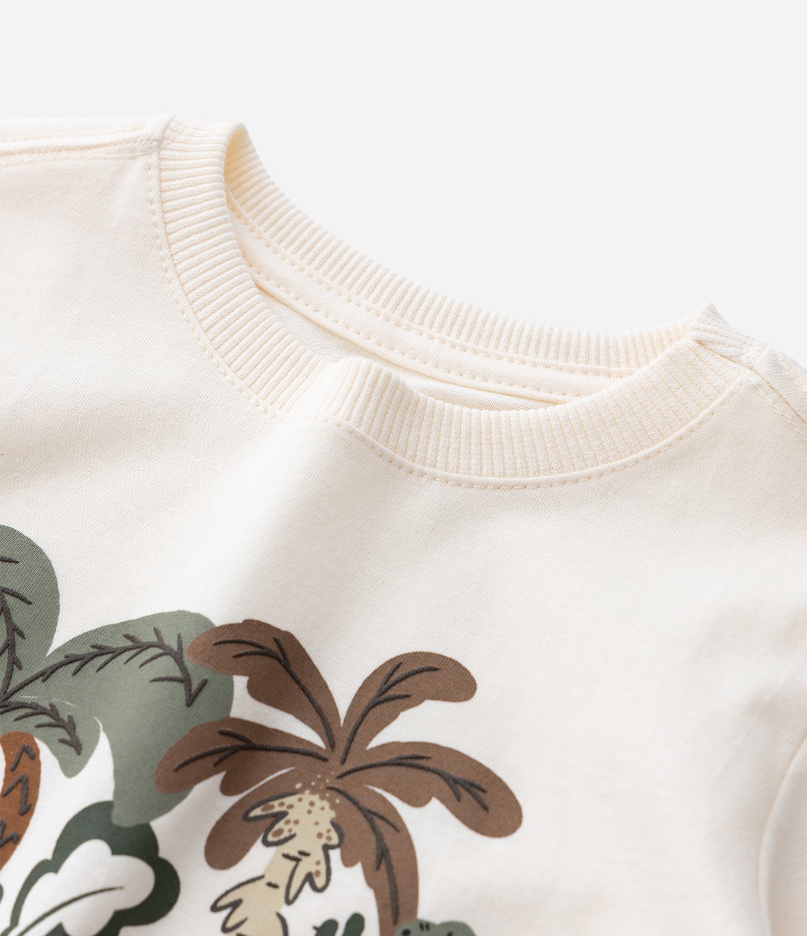 Camiseta Infantil Manga Longa com Estampa de Dinossauros – Tam 1 a 6 Anos Off White 4