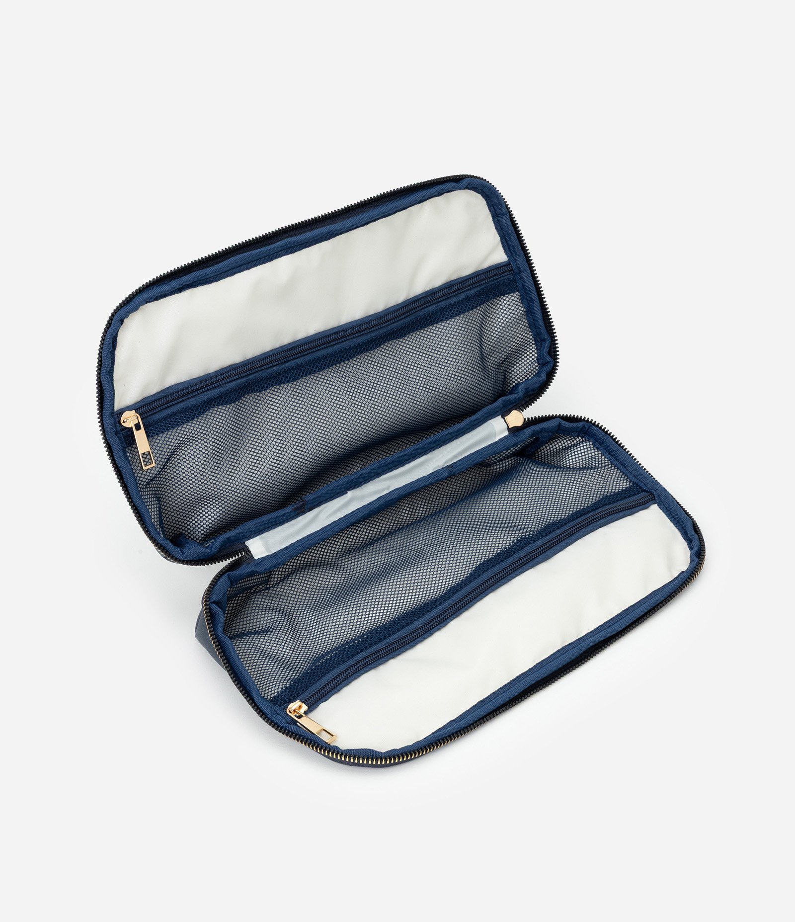 Necessaire Retangular Grande em PU Azul 6