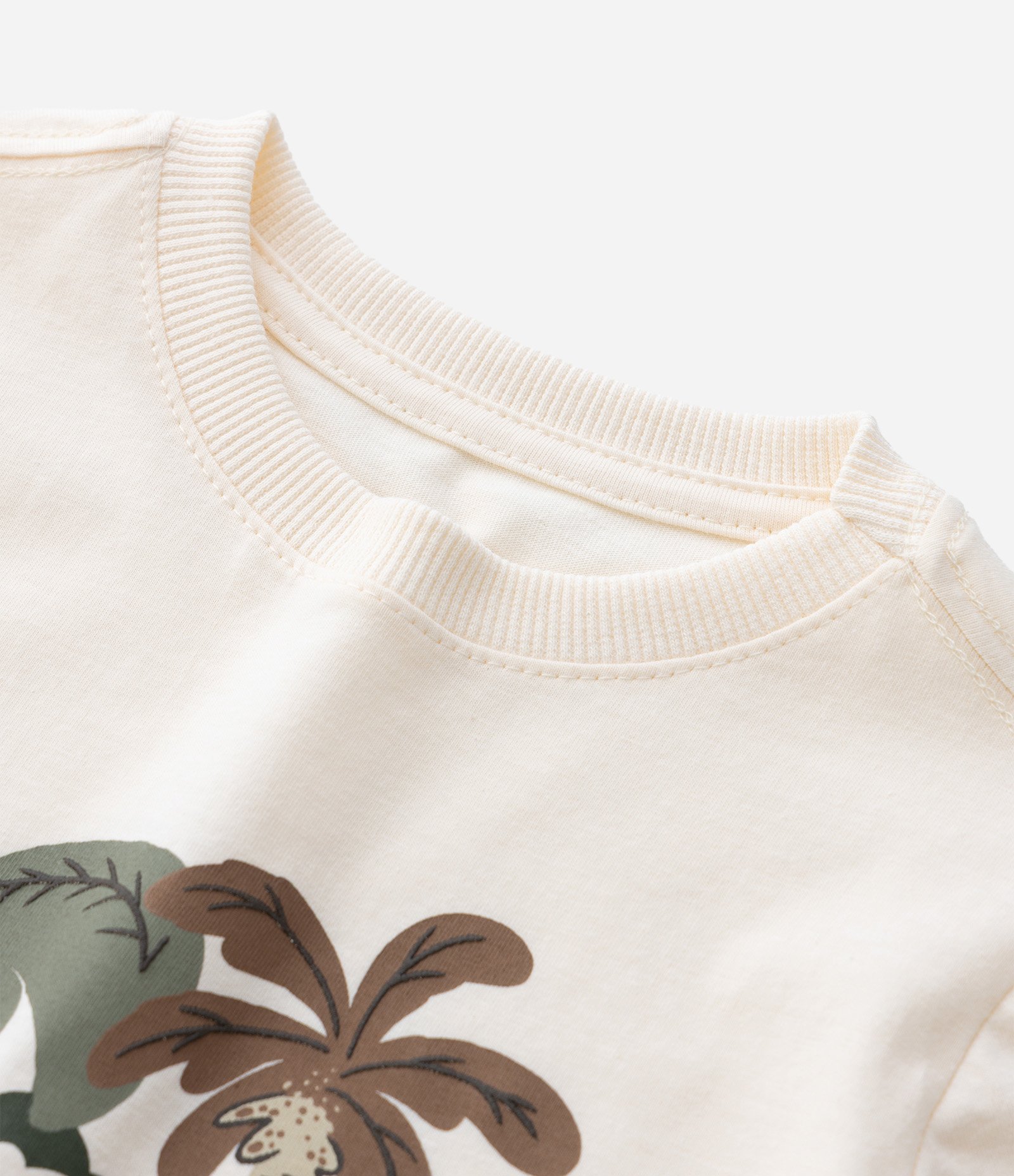 Camiseta Infantil com Estampa de Dinossauros – Tam 1 a 6 Anos Off White 4