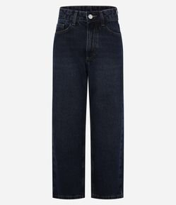 Calça Cropped Reta Jeans com Lavagem Clássica