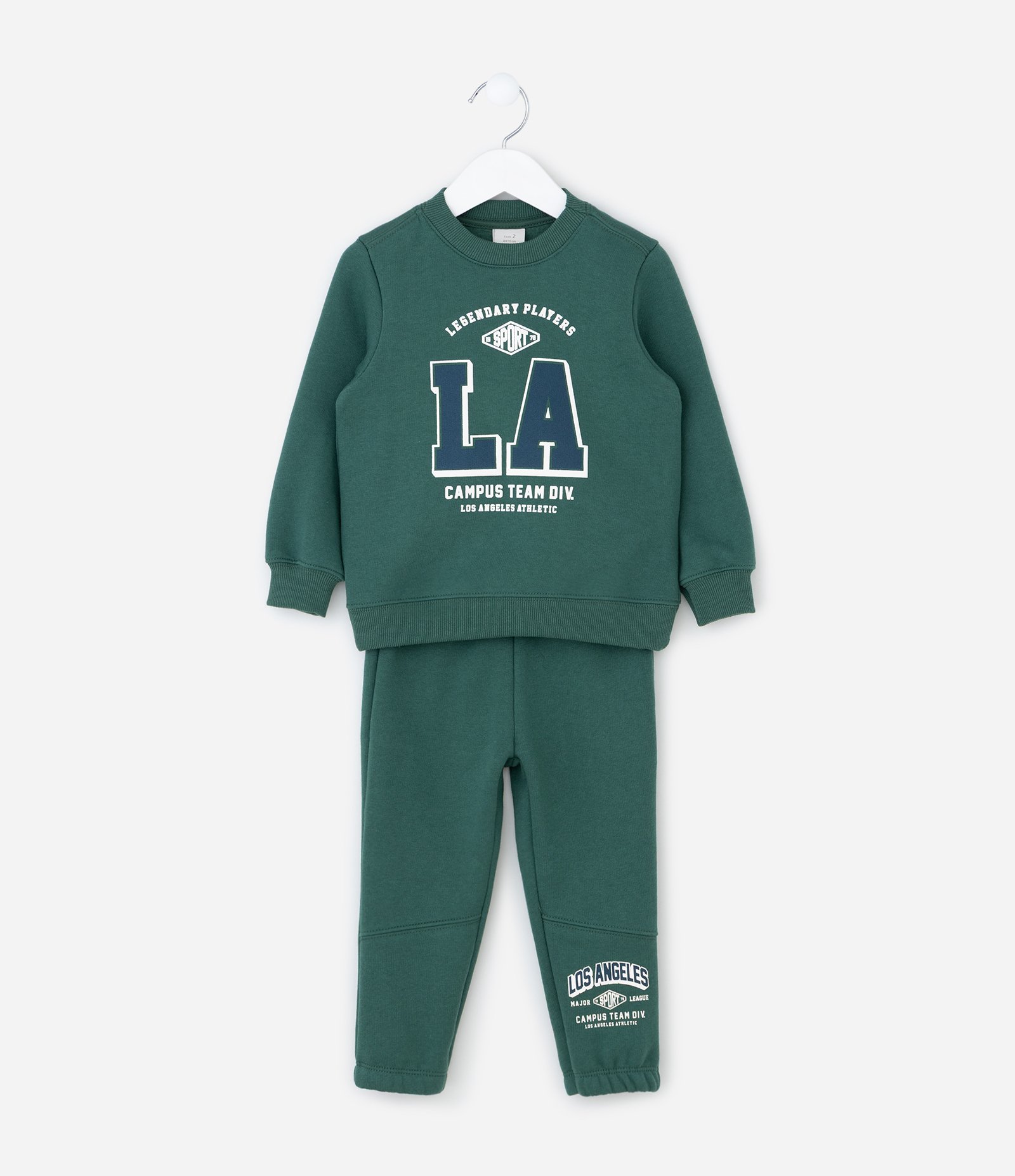 Conjunto Infantil em Moletom com Estampa Lettering College – Tam 1 a 5/6 Anos Verde 1