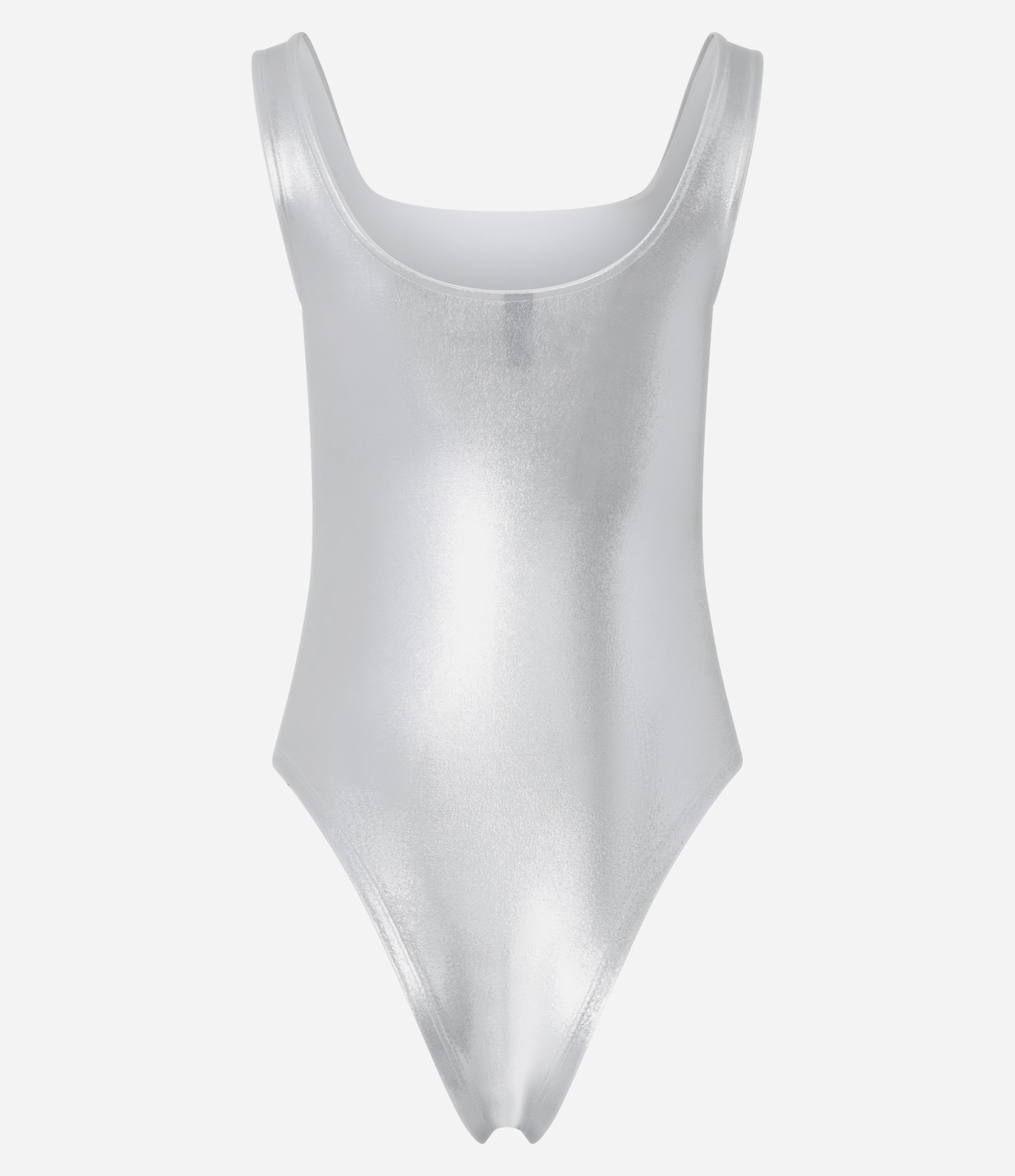 Body Ajustado em Flamê com Metalizado Holográfico Prata 5