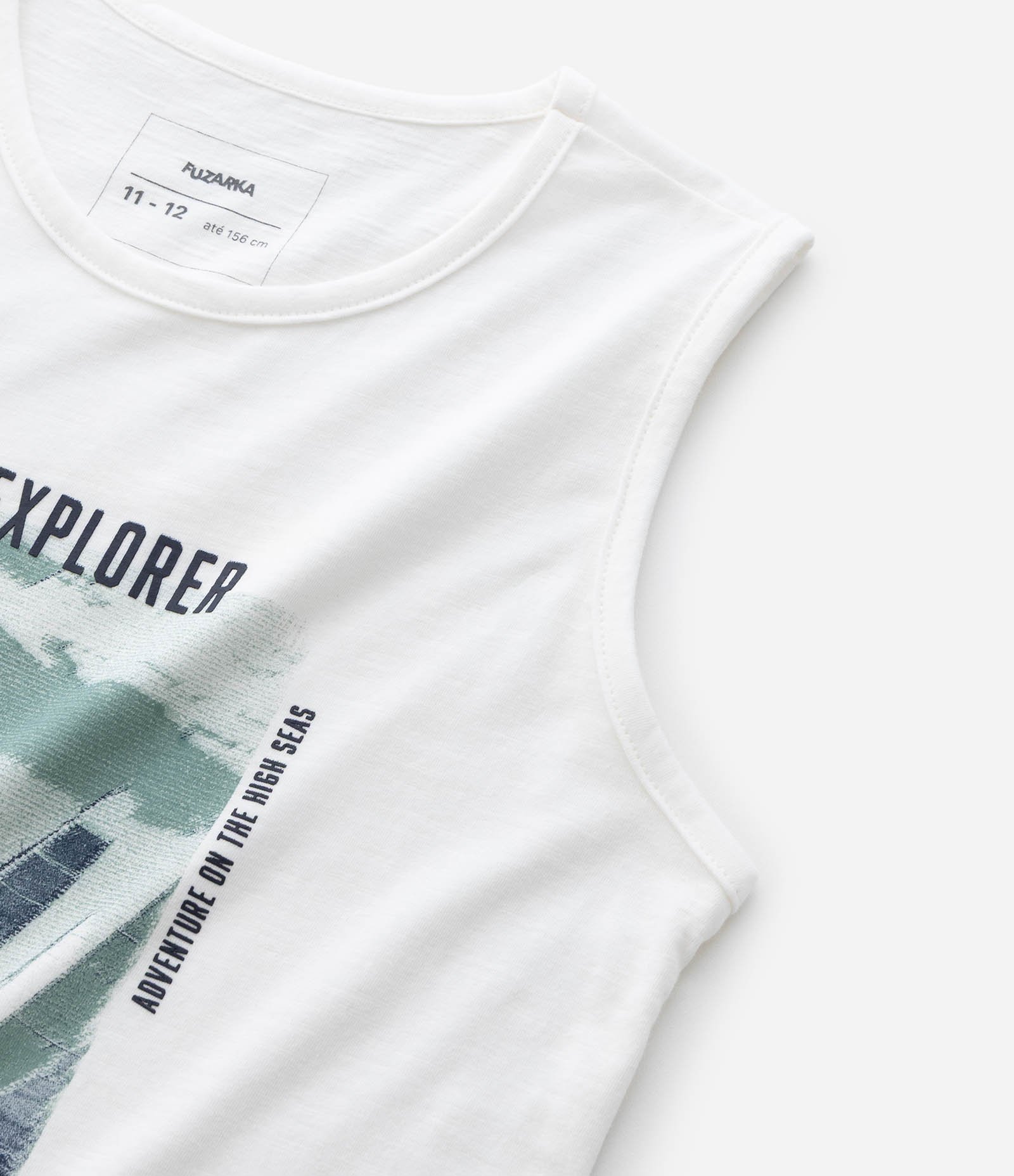 Regata Infantil com Estampa Barco Ocean Explorer – Tam 5 a 14 Anos Branco 4