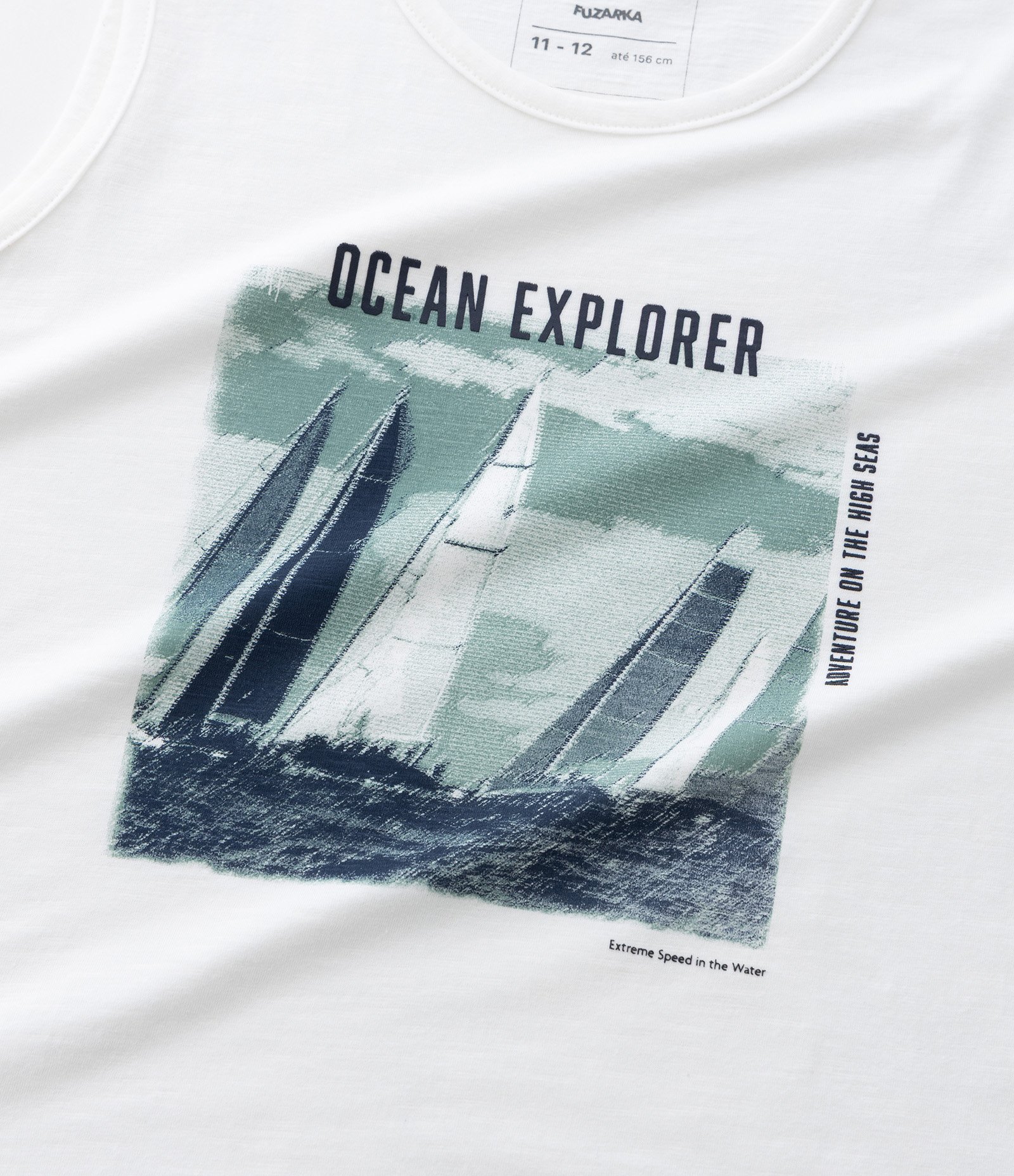 Regata Infantil com Estampa Barco Ocean Explorer – Tam 5 a 14 Anos Branco 5