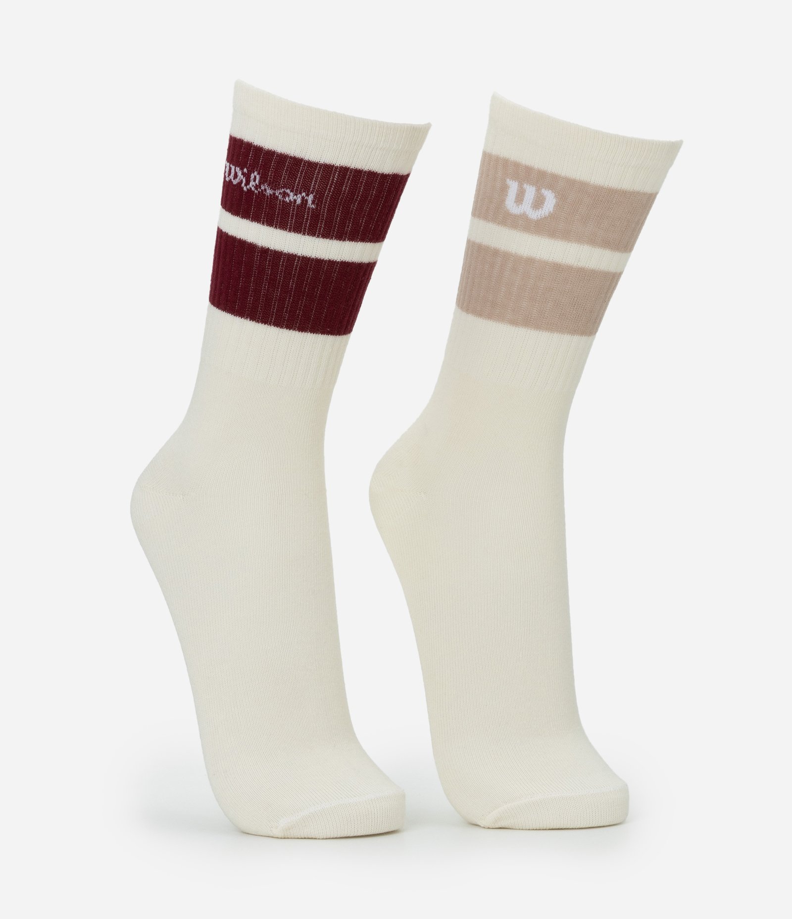 Kit 02 Meias Esportivas Wilson Cano Longo em Algodão Off White 2