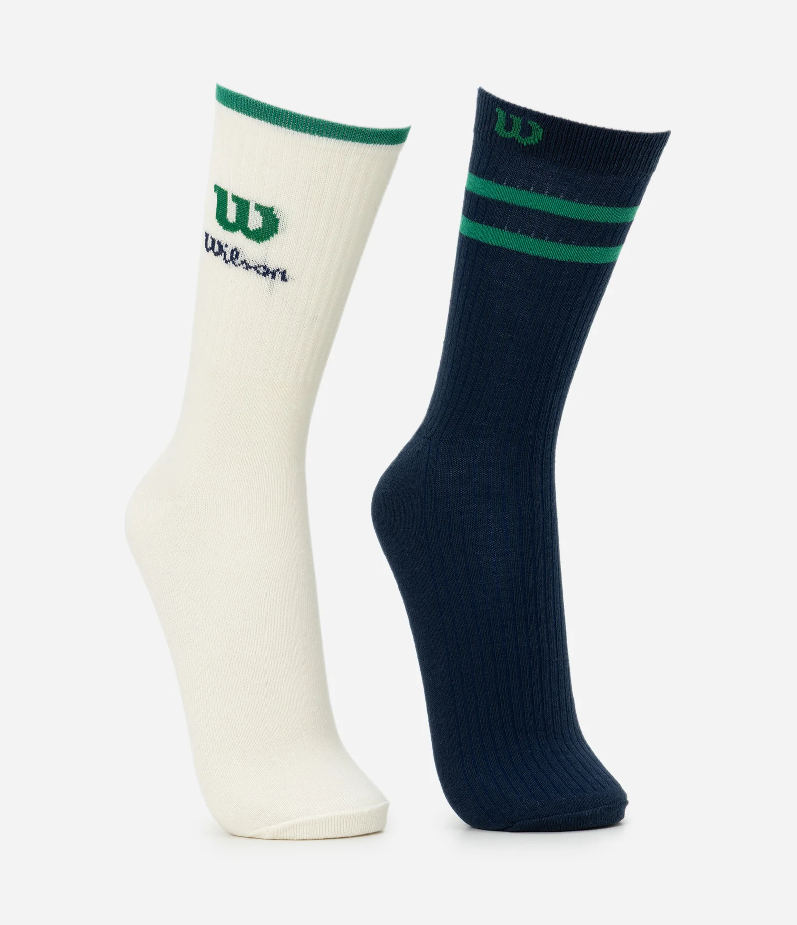 Kit com 2 Pares de Meias Cano Longo Wilson Branco / Preto 2