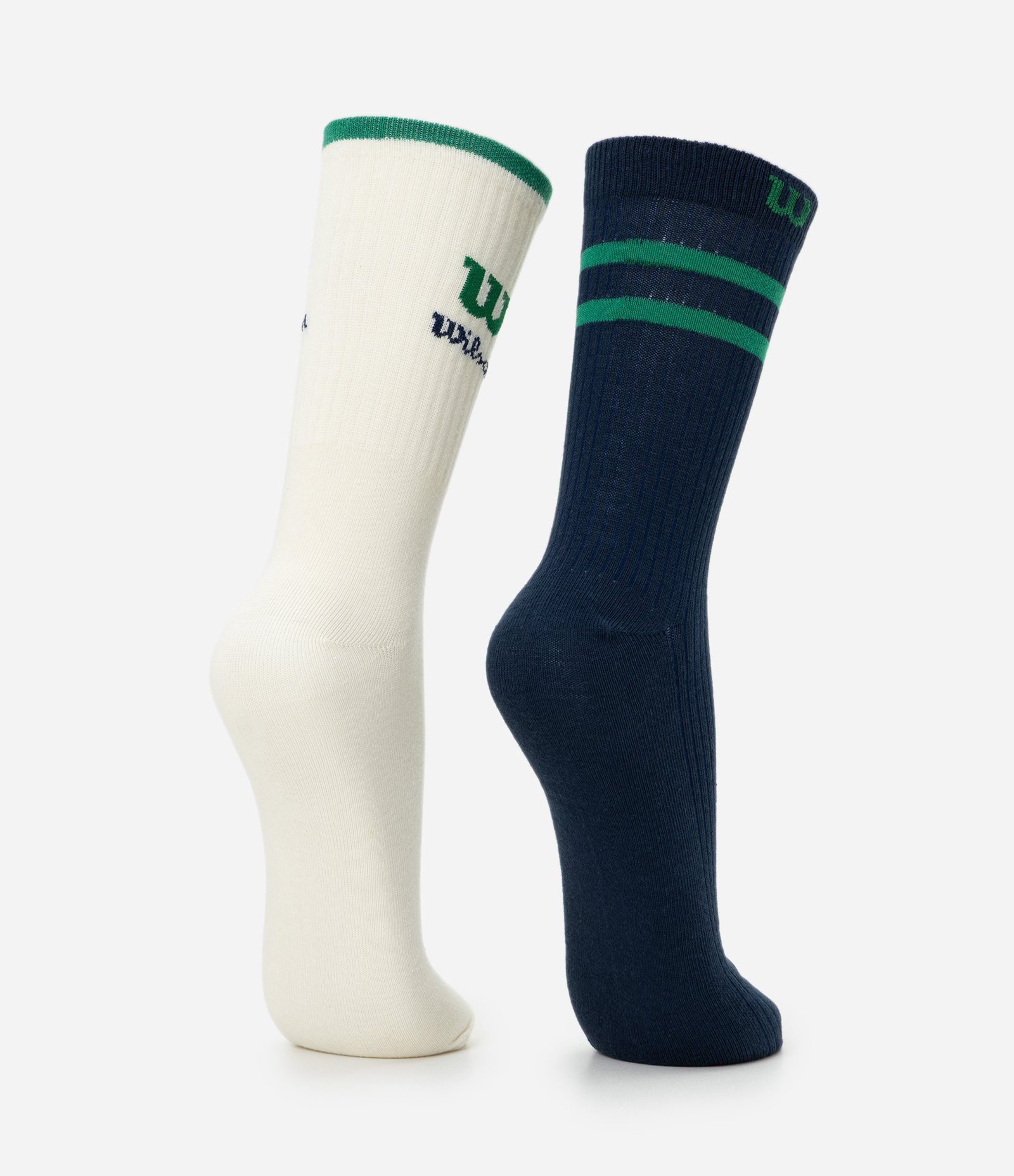 Kit com 2 Pares de Meias Cano Longo Wilson Branco / Preto 3