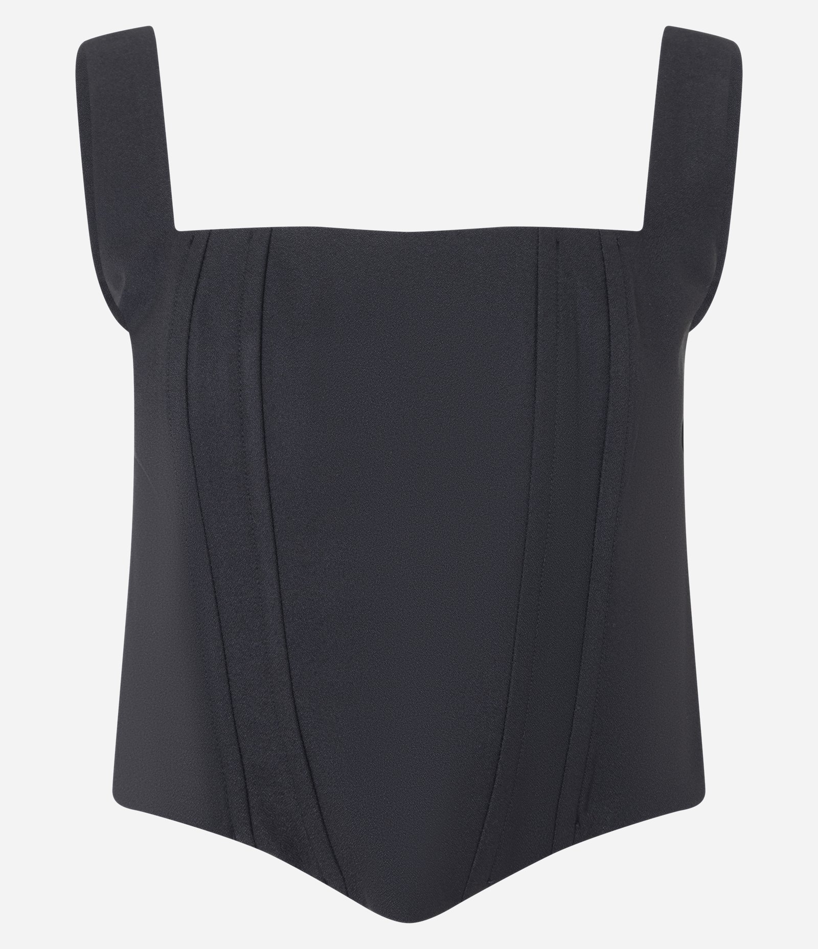 Blusa em Crepe com Decote Quadrado e Alça Larga Preto 5